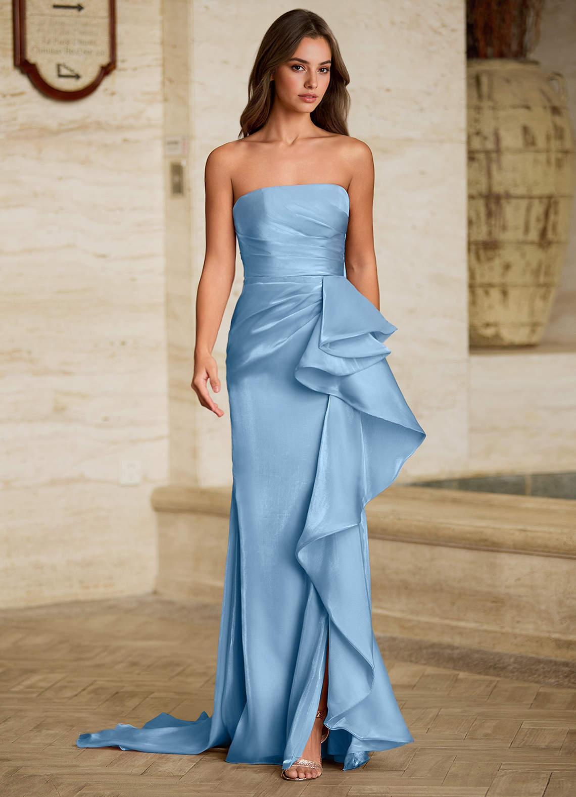princess polly baby blue dress Liorah Mint Blue Strapless Prom Dress