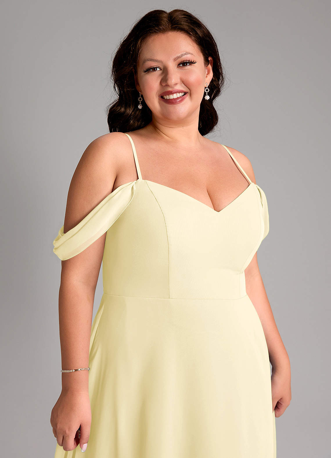 Azazie Marley Lemon Sorbet Chiffon Bridesmaid Dresses | Azazie