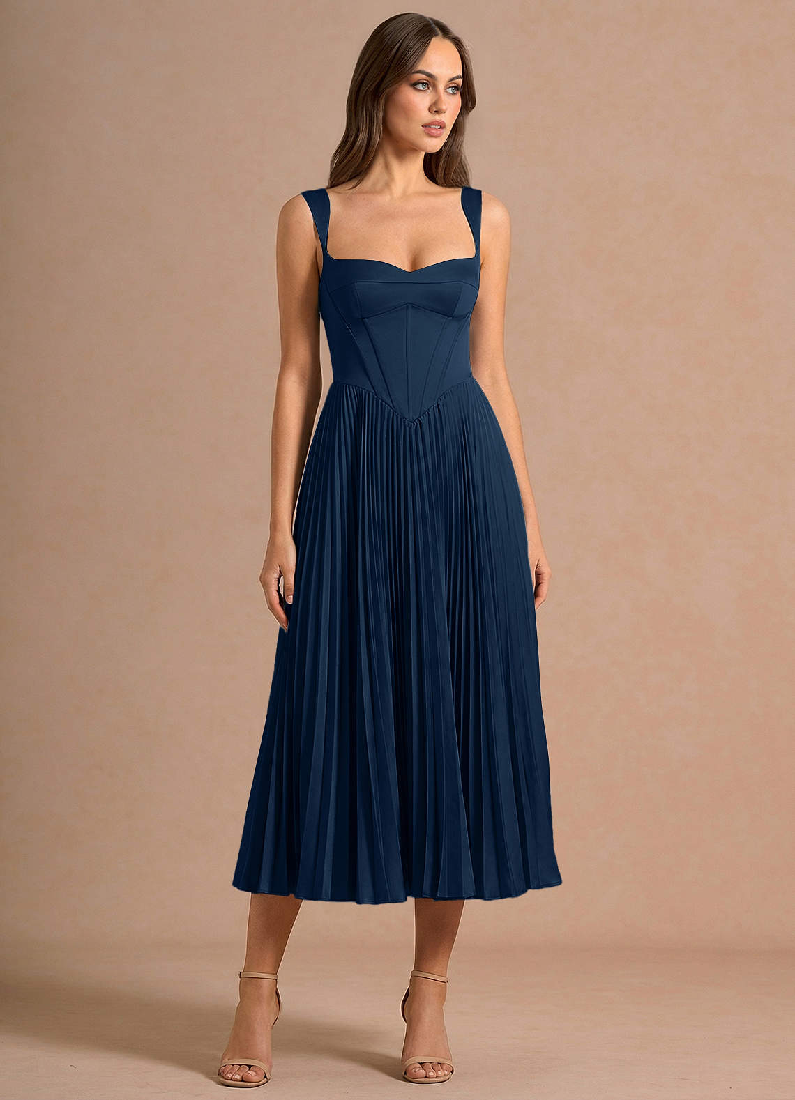 Avenelle Navy Mid Dress | Azazie