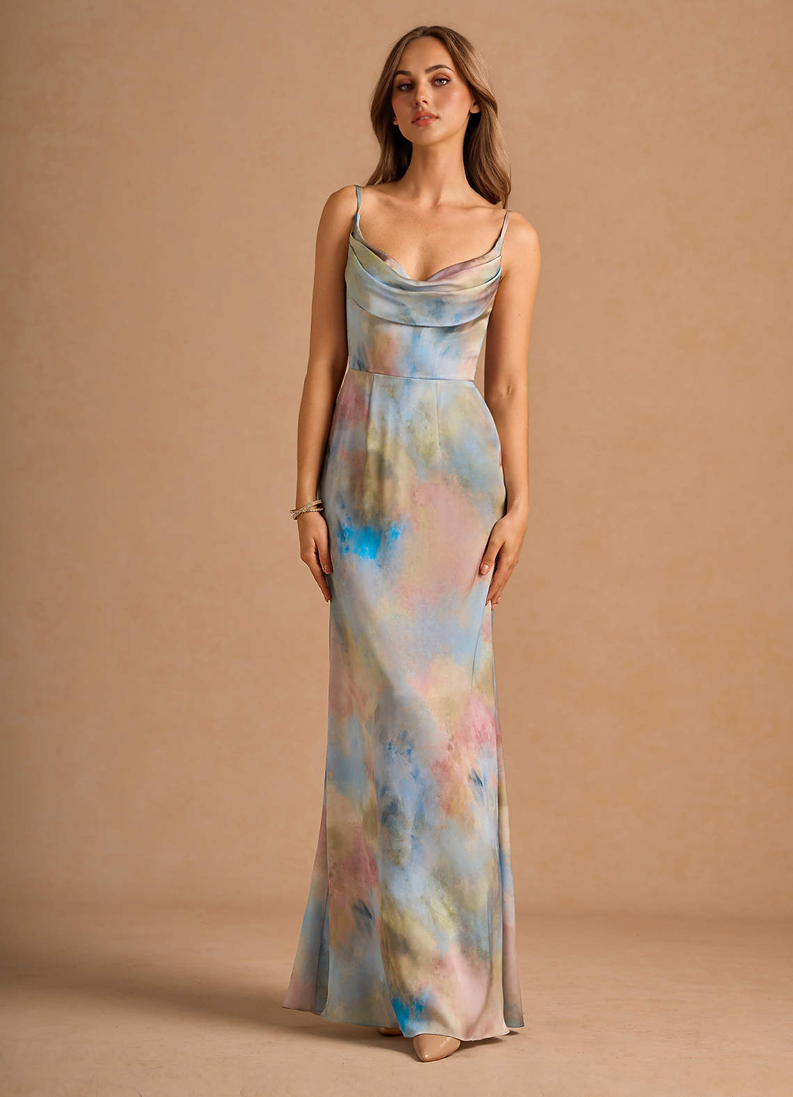 Aimee Watercolor Maxi Gown | Azazie CA