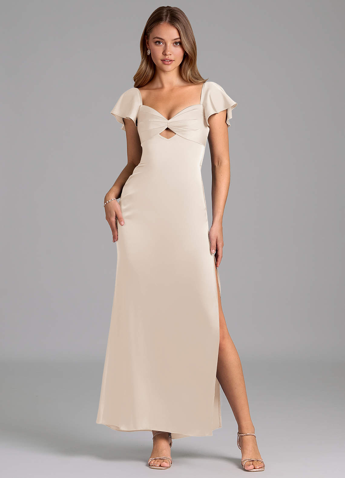 Azazie Demia White Alabaster Stretch Satin Bridesmaid Dresses | Azazie Azazie Demia White Alabaster Stretch Satin Bridesmaid Dresses | Azazie