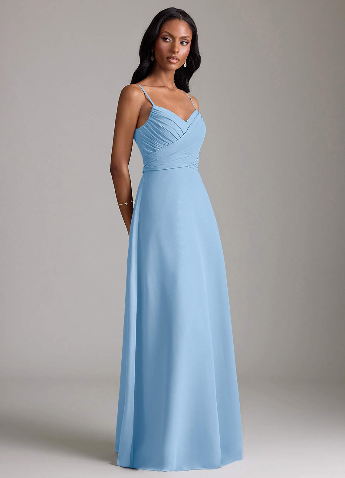 Azazie Kali Ready to Ship Powder Blue Chiffon Bridesmaid Dresses