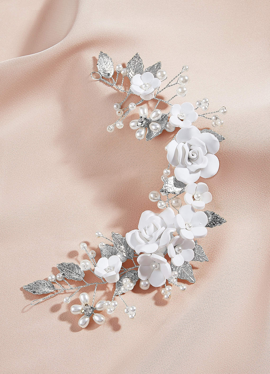 front Porcelain Floral Hair Clip