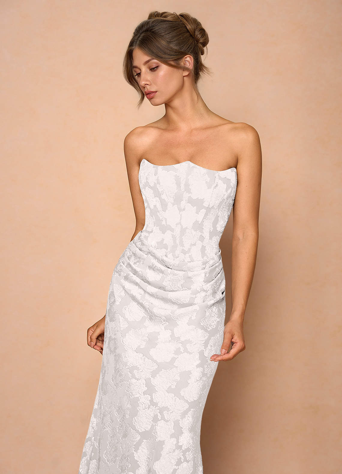 Ezrena Cream Maxi Dress | Azazie