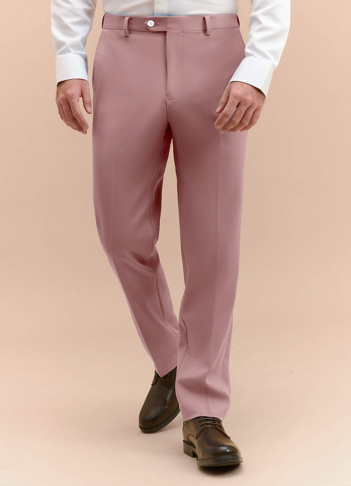 front James Dusty Rose Structured Stretch Dress Pants