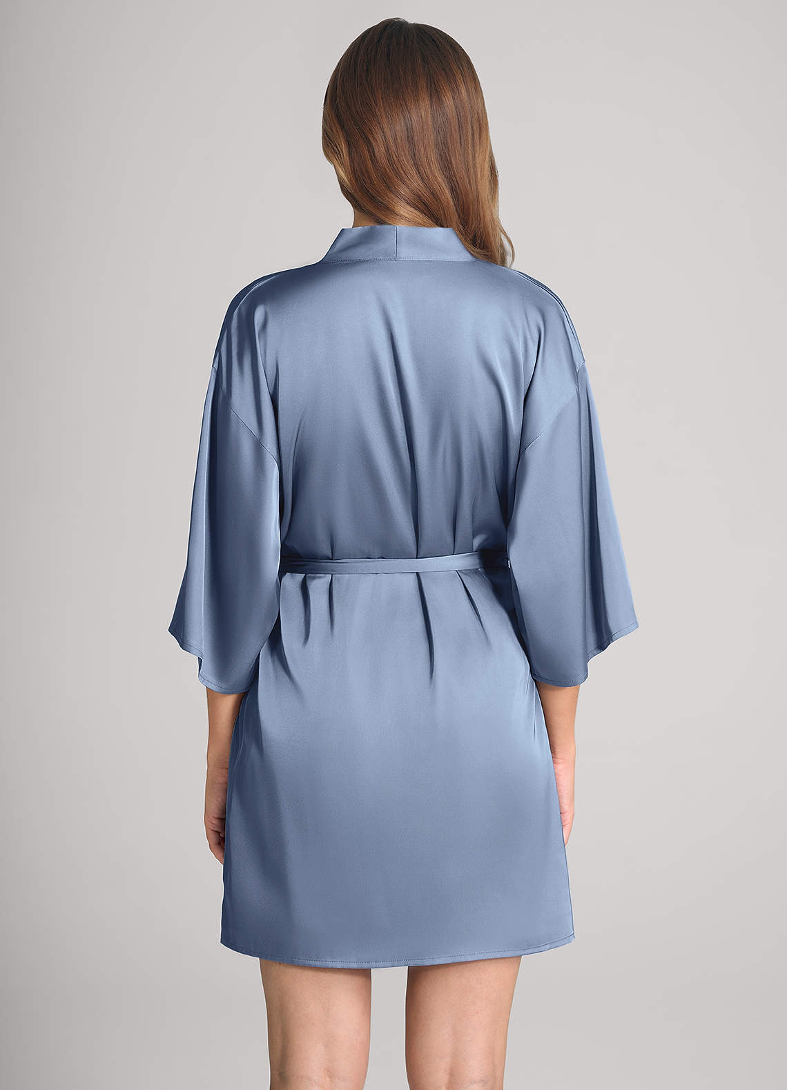 front Matching Color Classic Satin Robe