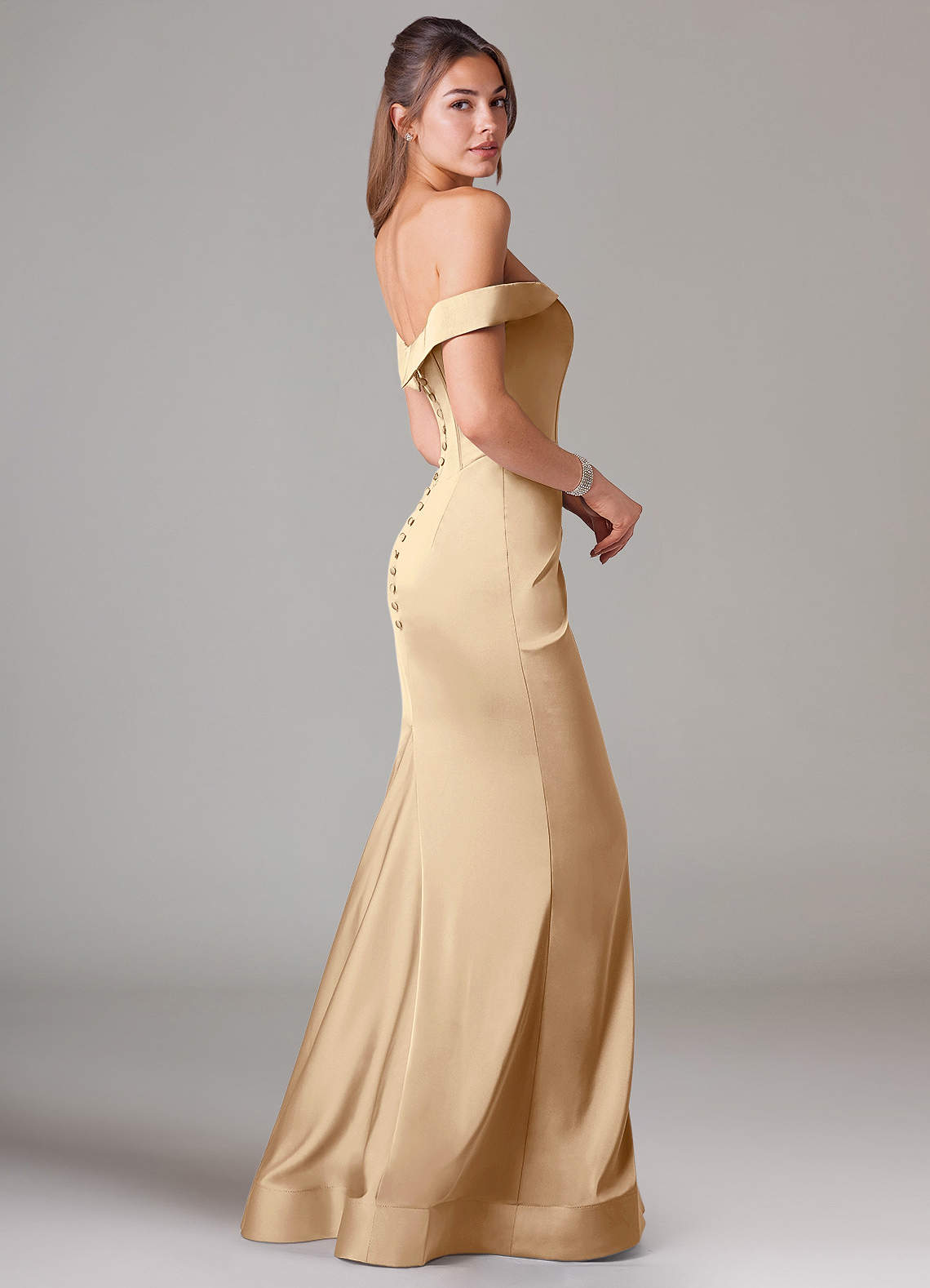 Azazie Everly Ready to Ship Champagne Stretch Satin Bridesmaid Dresses | Azazie Azazie Everly Ready to Ship Champagne Stretch Satin Bridesmaid Dresses | Azazie