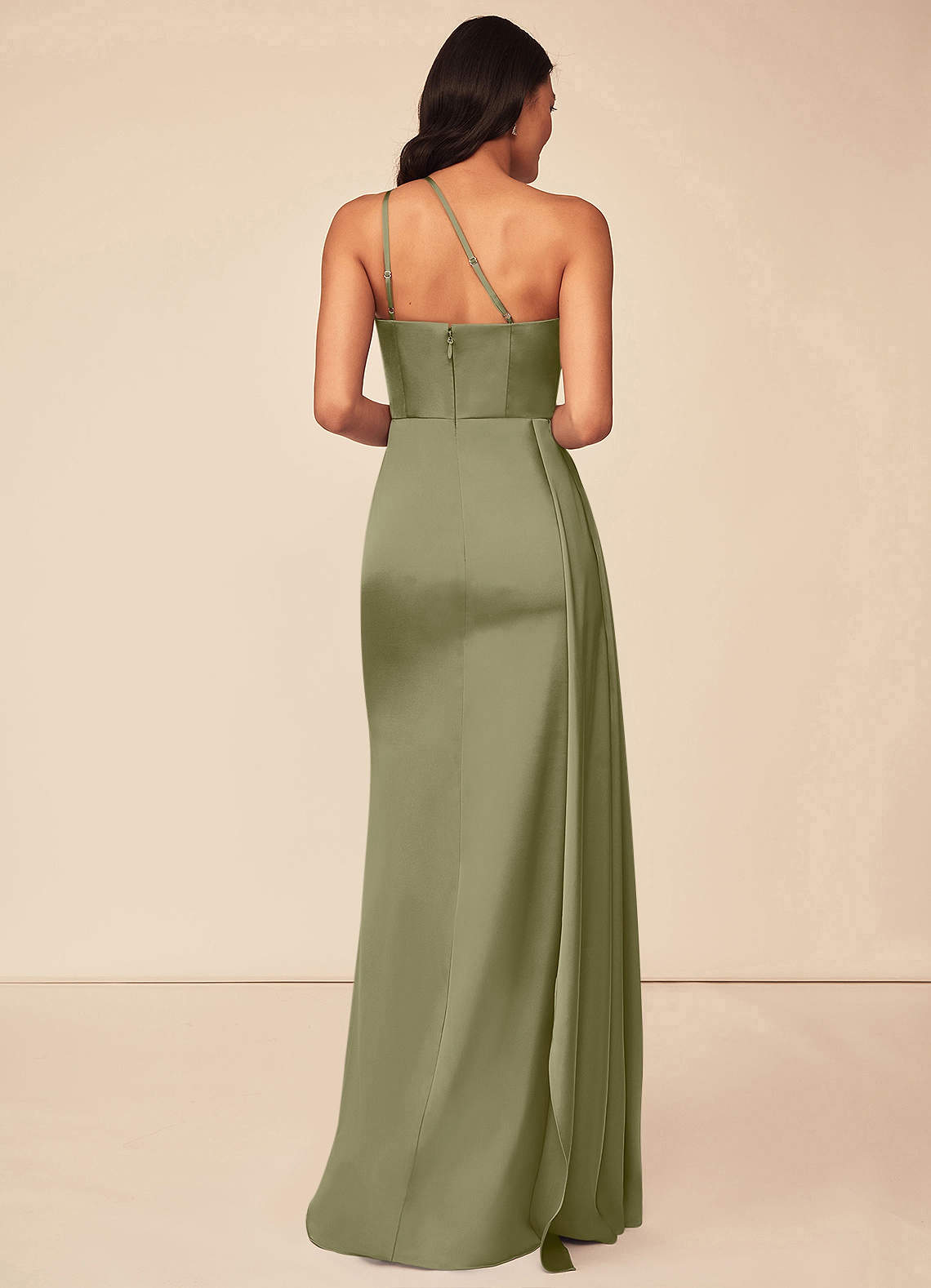 Azazie Maron Pistachio Stretch Satin Bridesmaid Dresses | Azazie UK