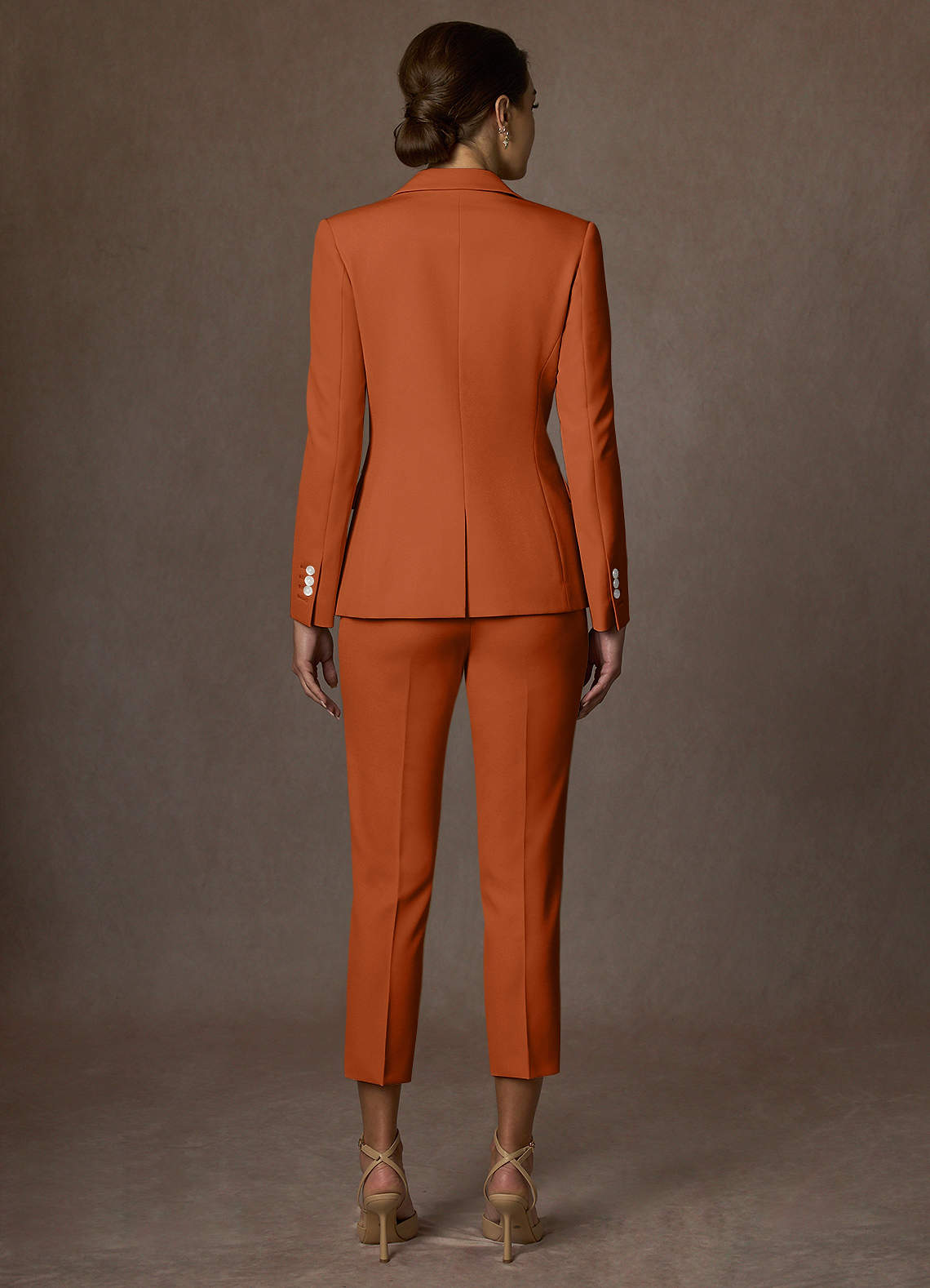 front Kennedy Burnt Orange Structured Stretch Dress Pants
