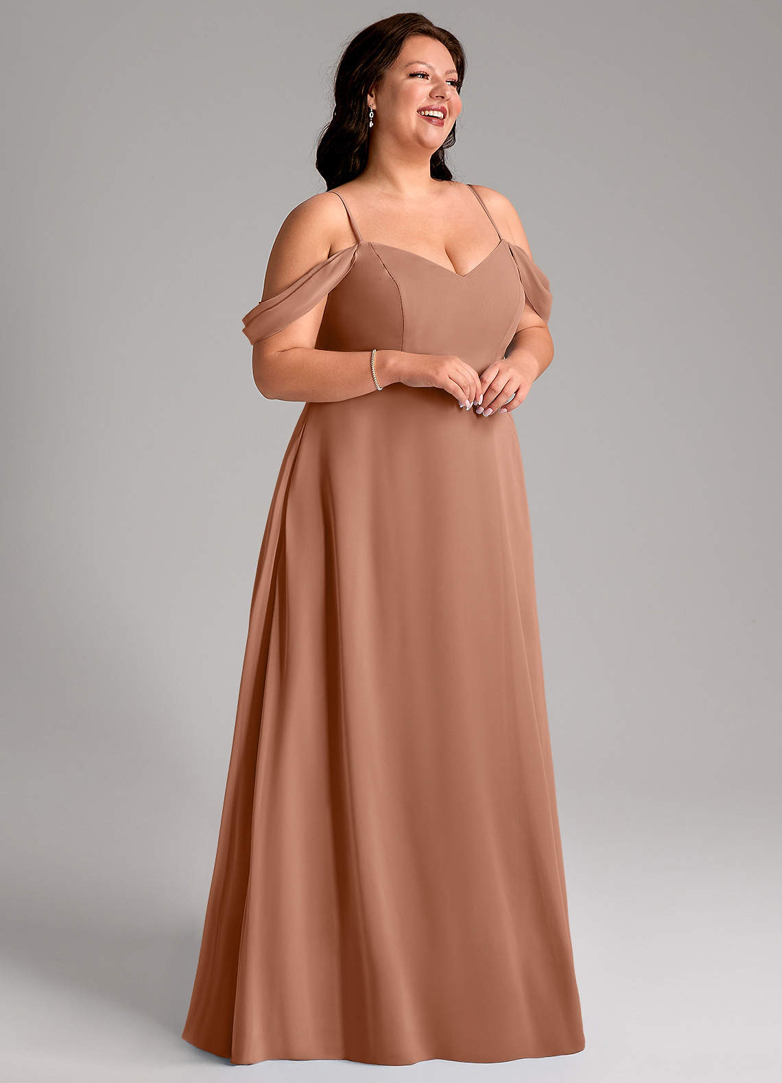 Azazie Marley Bronzer Chiffon Bridesmaid Dresses | Azazie
