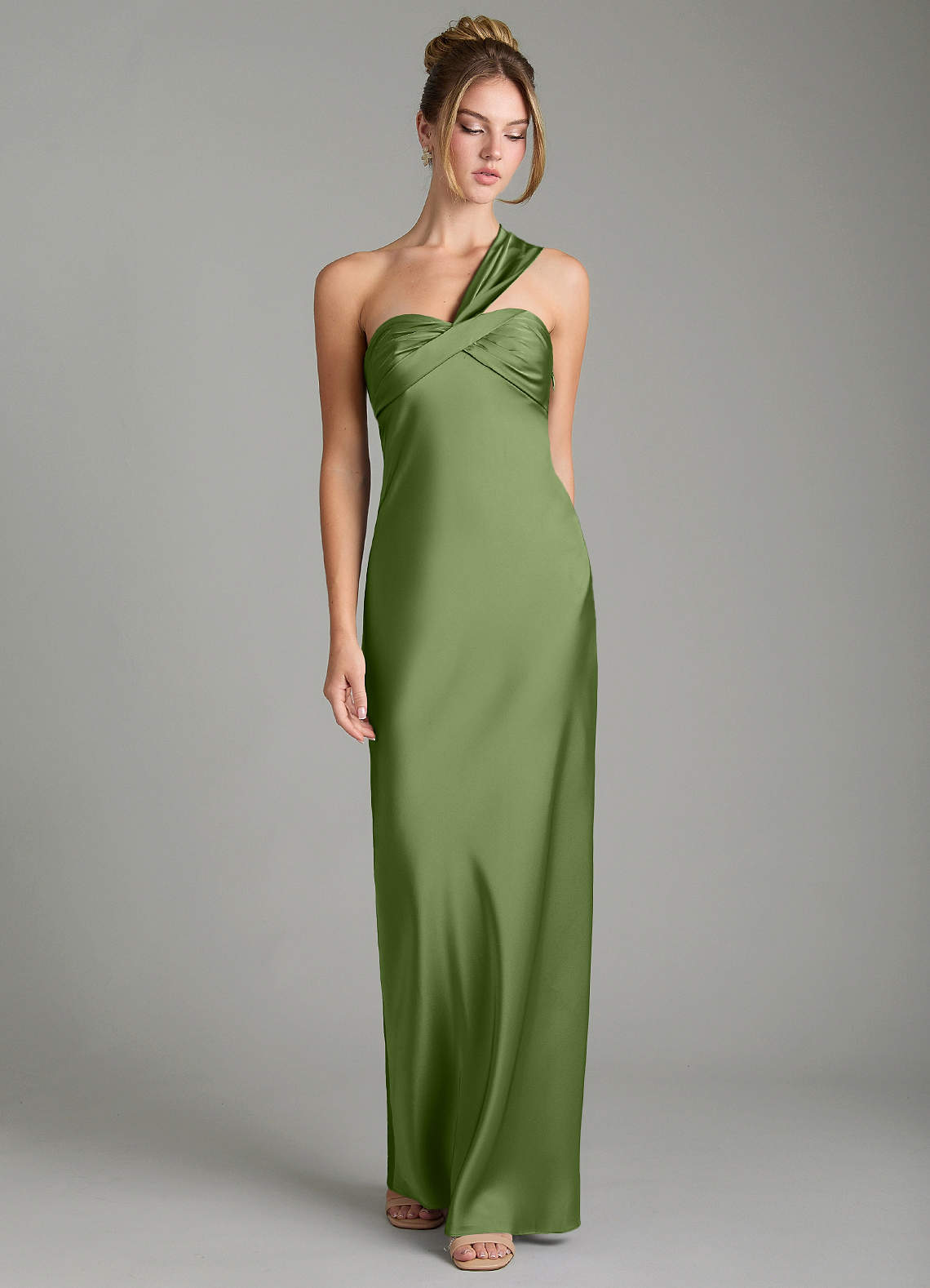 bridesmaid dresses under 75 Azazie Margot Juniper Stretch Satin Velvet dresses