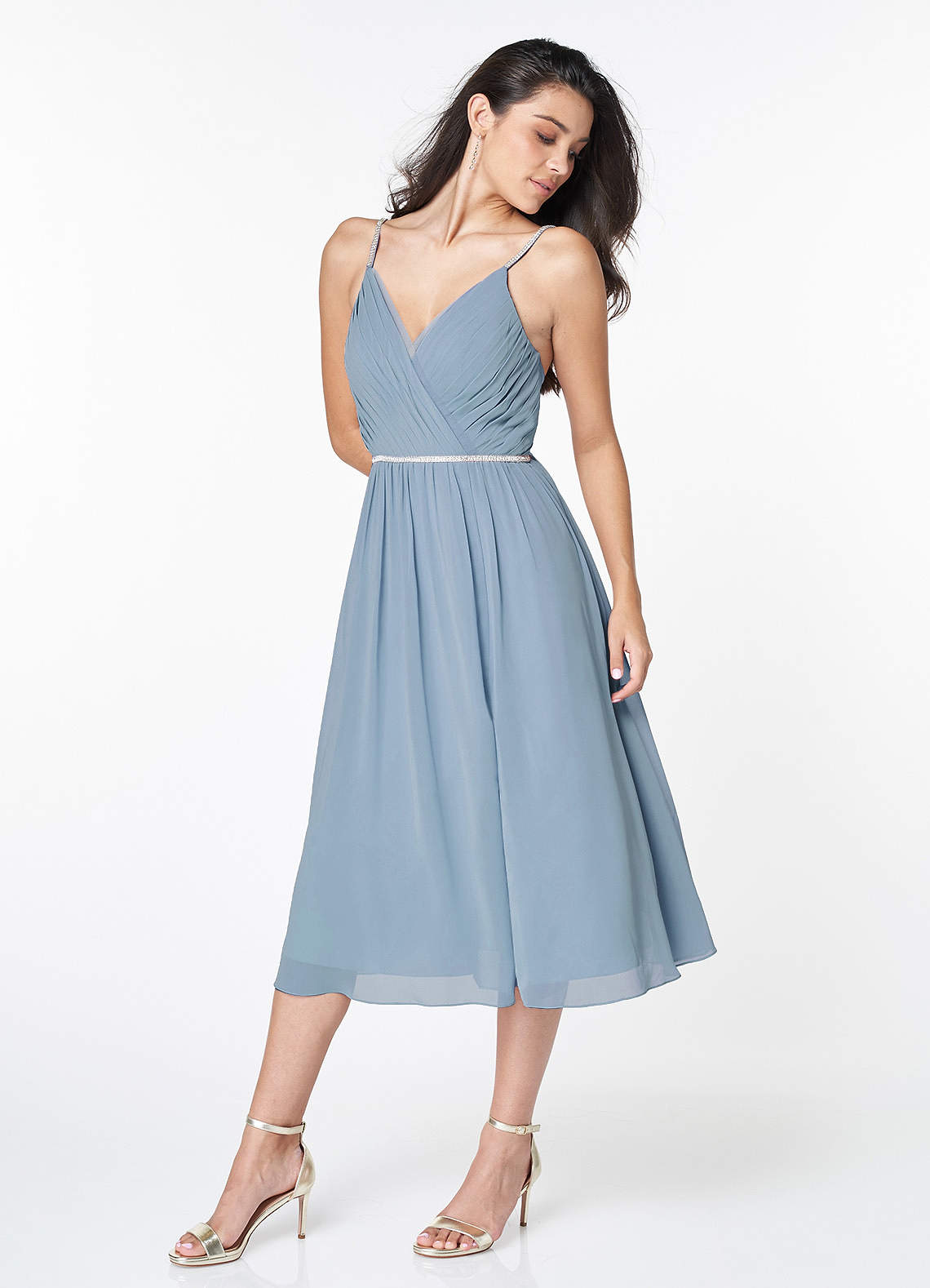 Bernice Power Blue Sleeveless Midi Dress image1