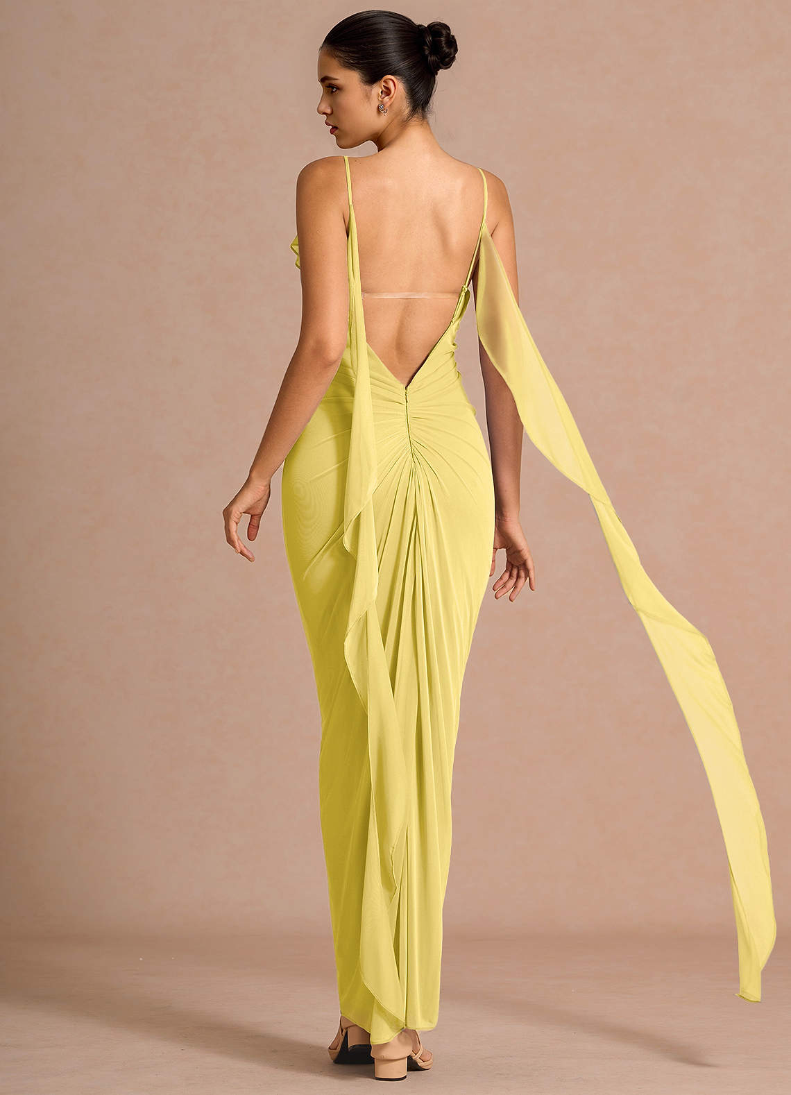 pastel yellow maxi dress Brittany Chiffon Maxi Dress