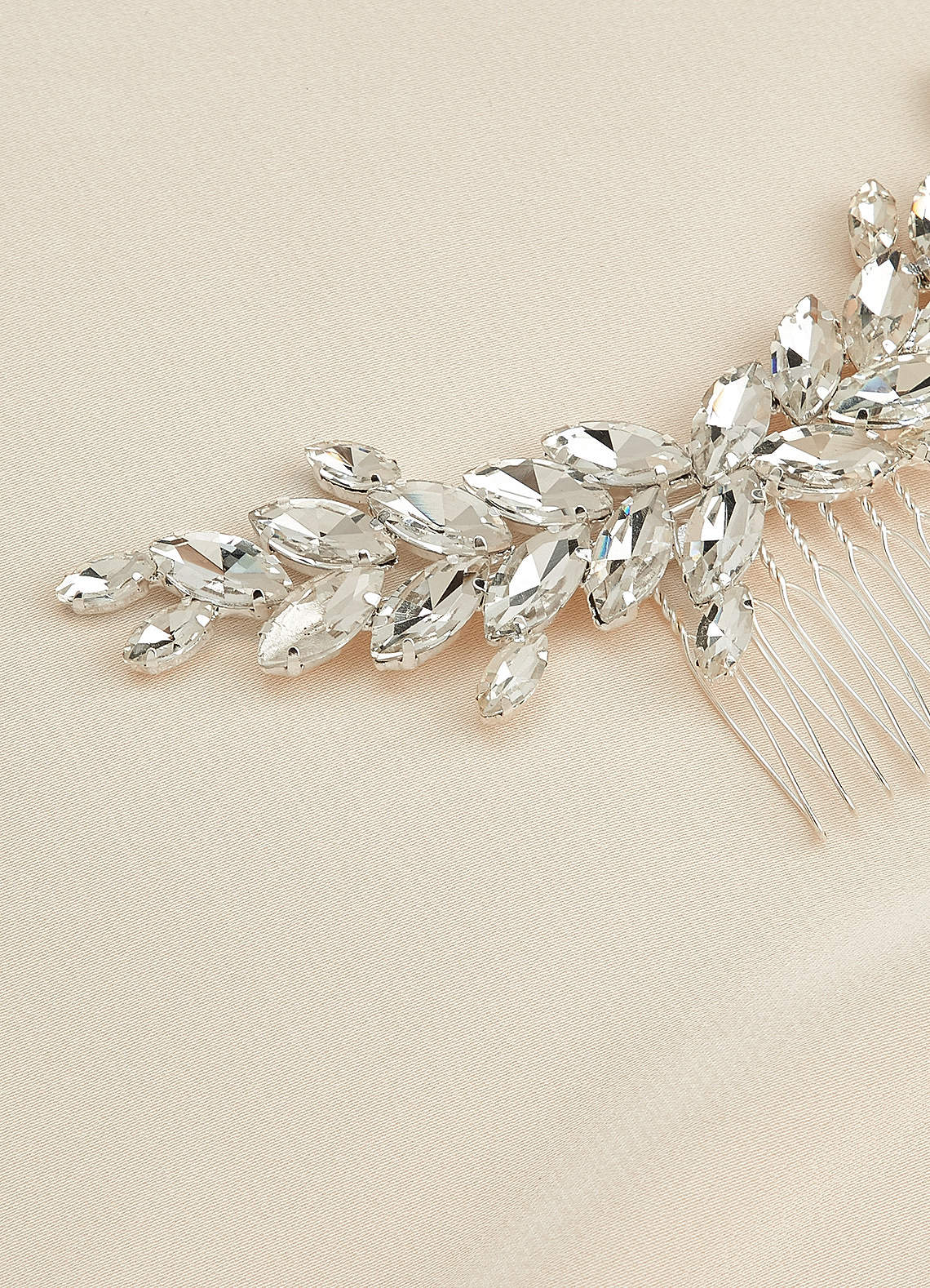 front Crystal Laurel Hair Comb