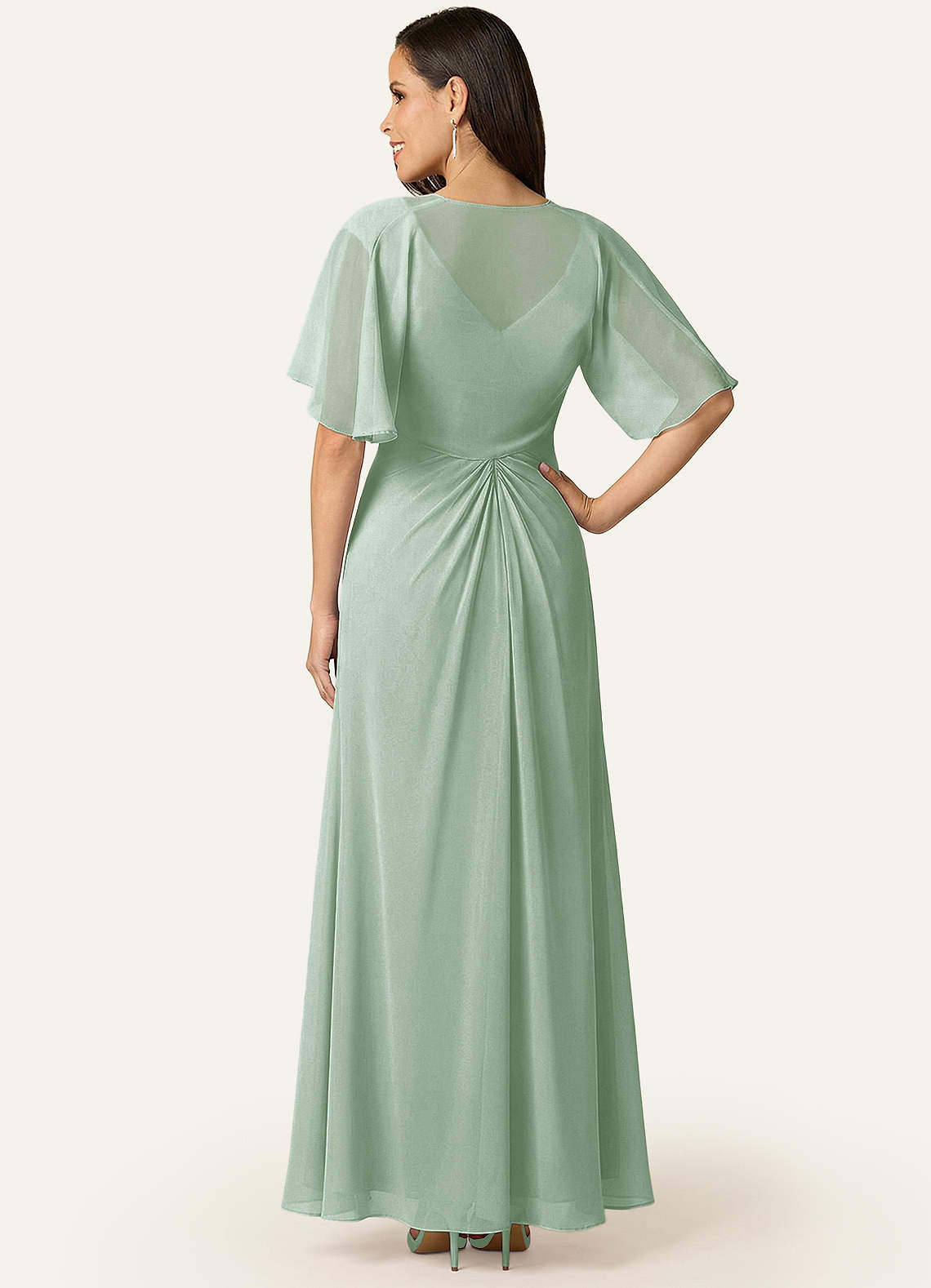 front Azazie Dopasowany kolor Salome Chiffon Wrap