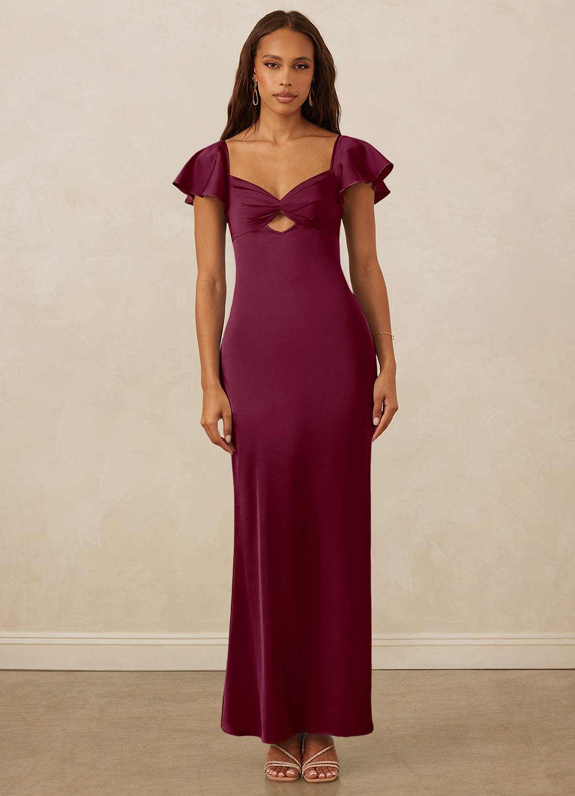Christian Siriano Bridal for Azazie 1005 Bridesmaid Dresses Mulberry Sheath Sweetheart Neckline Stretch Satin Dress image1