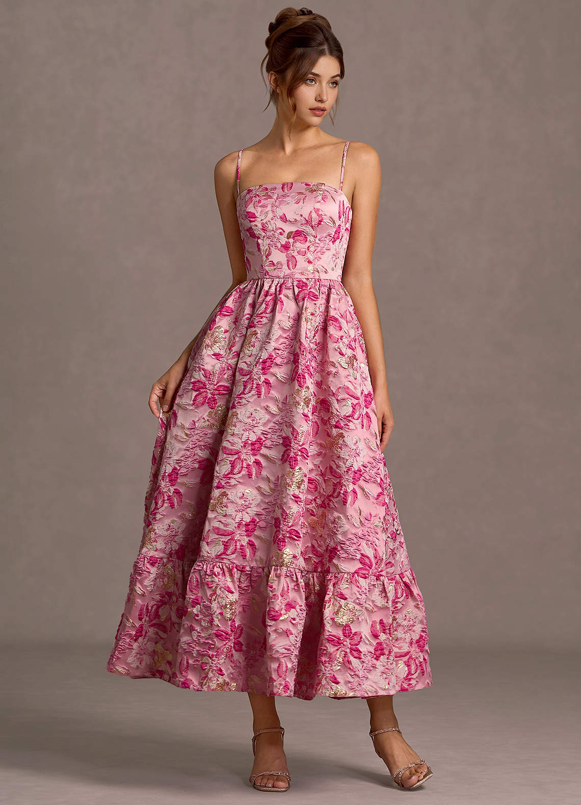 Vestido Floral Rosa Largo Ysolde image1