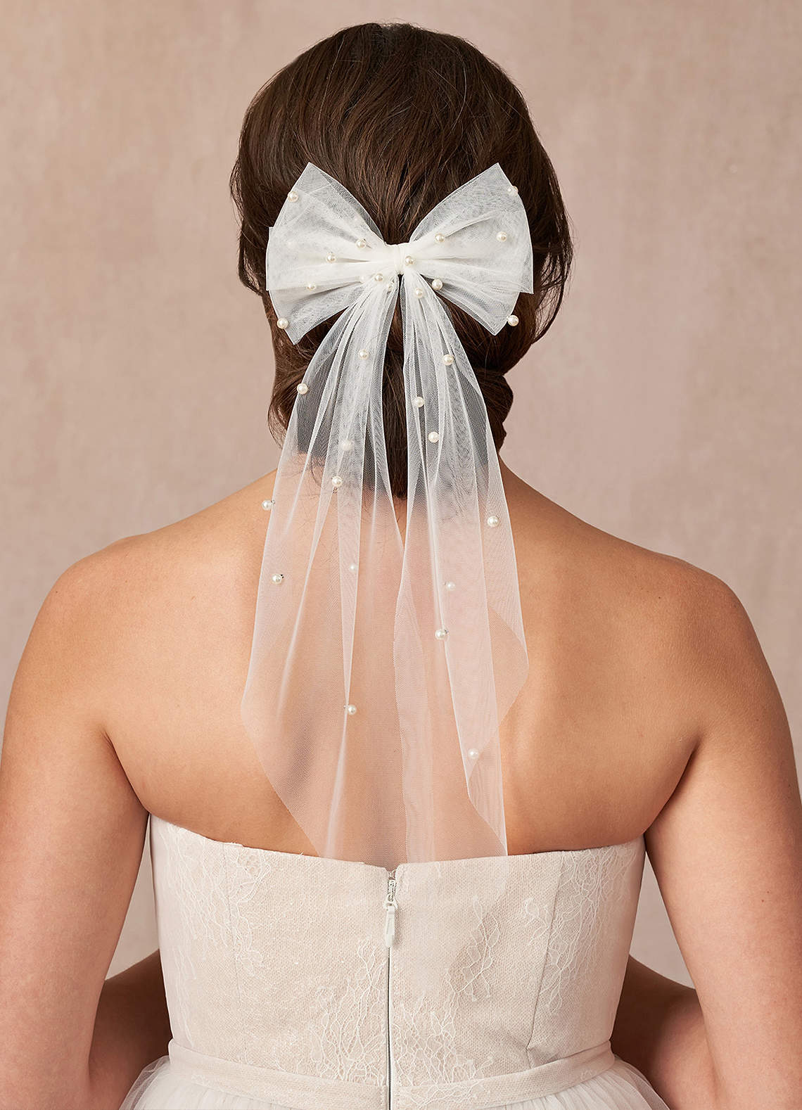front Bridal Hair Bow Hair Clip