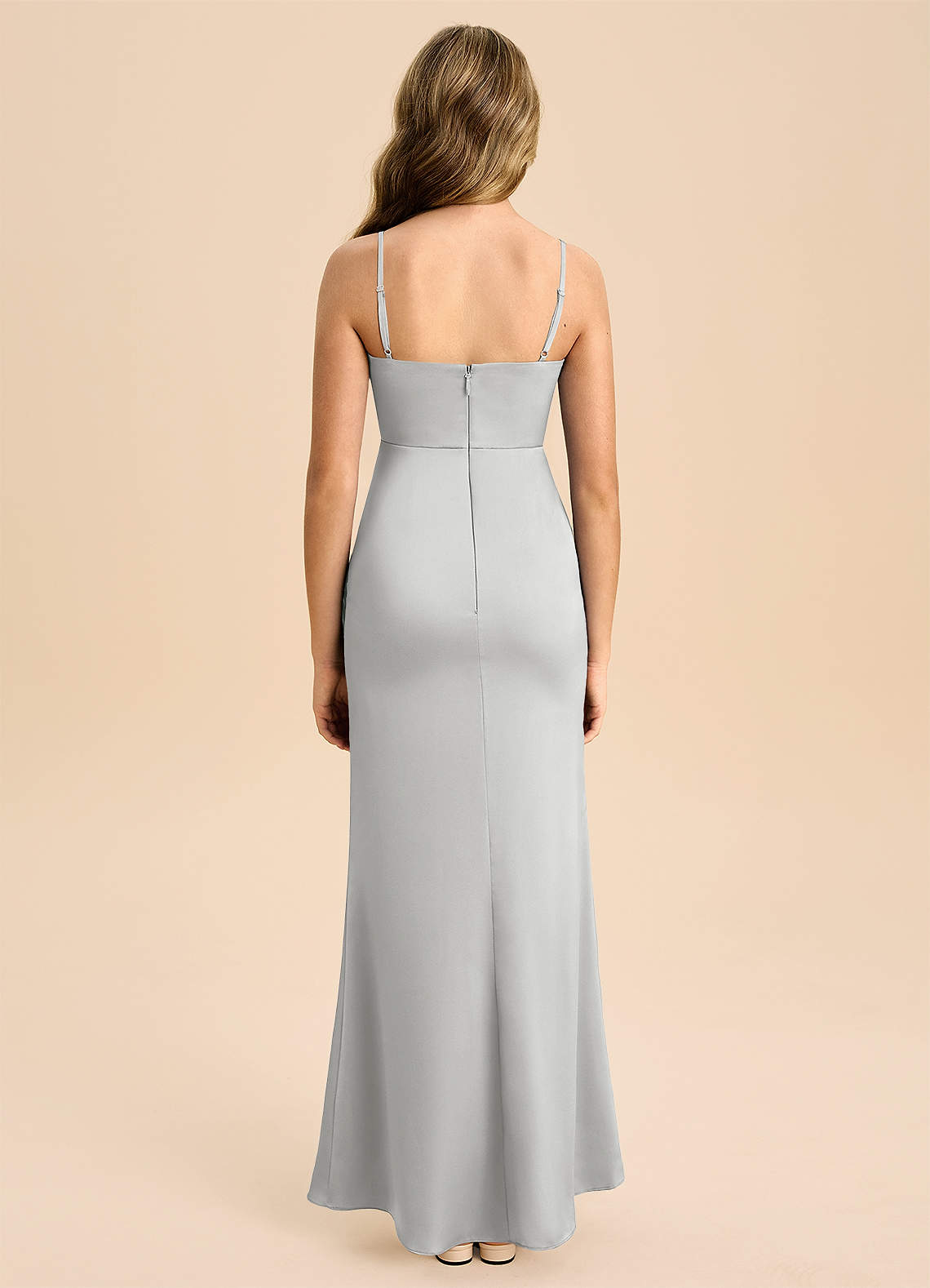 Azazie Buzzy Junior Klä av Tubklänning i Stretch Satin Plisserad image1