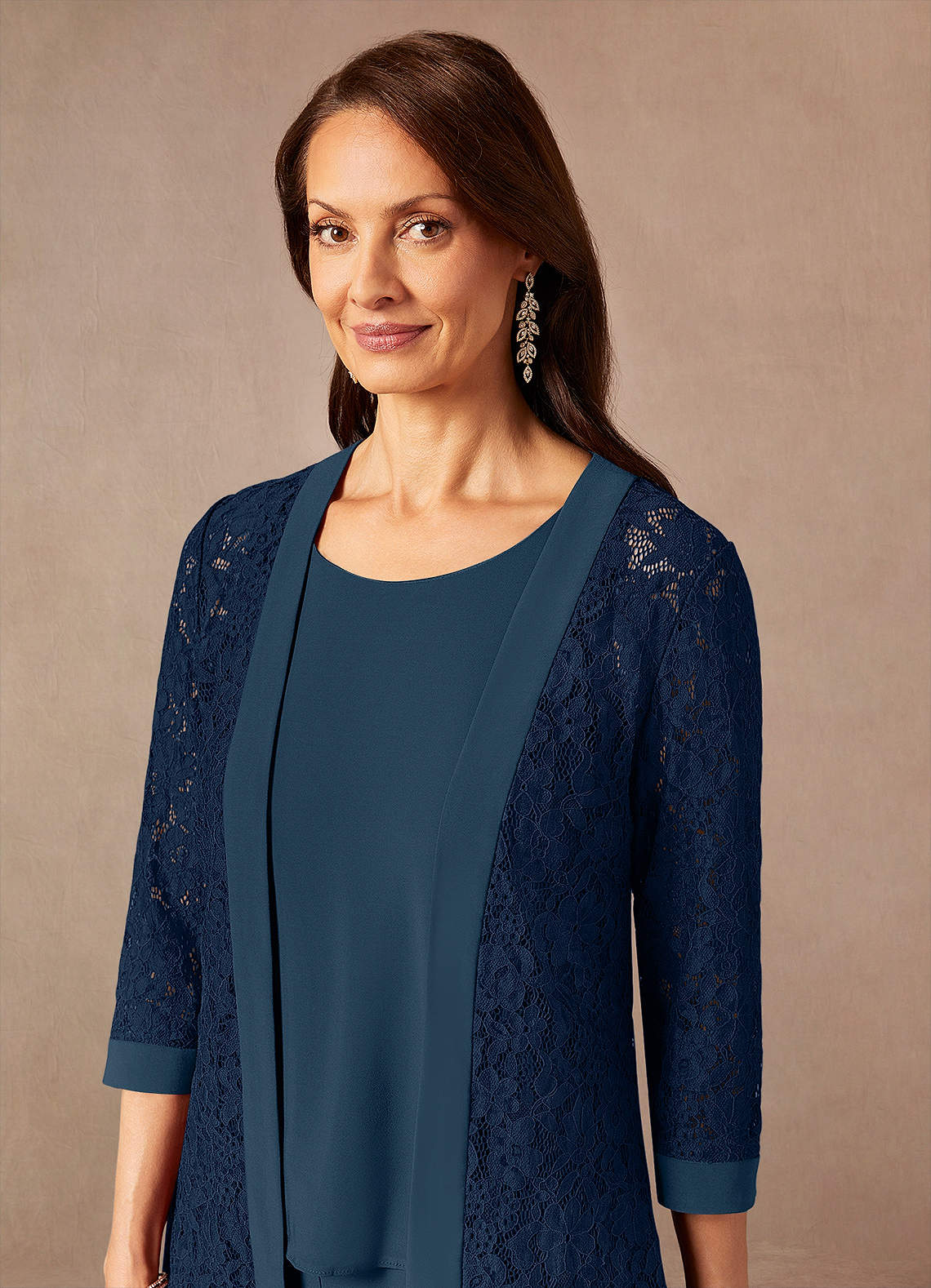 Azazie Mamrie Mother of the Bride Dresses Dark Navy Neptune Jumpsuit/Pantsuit Lace Dress image6