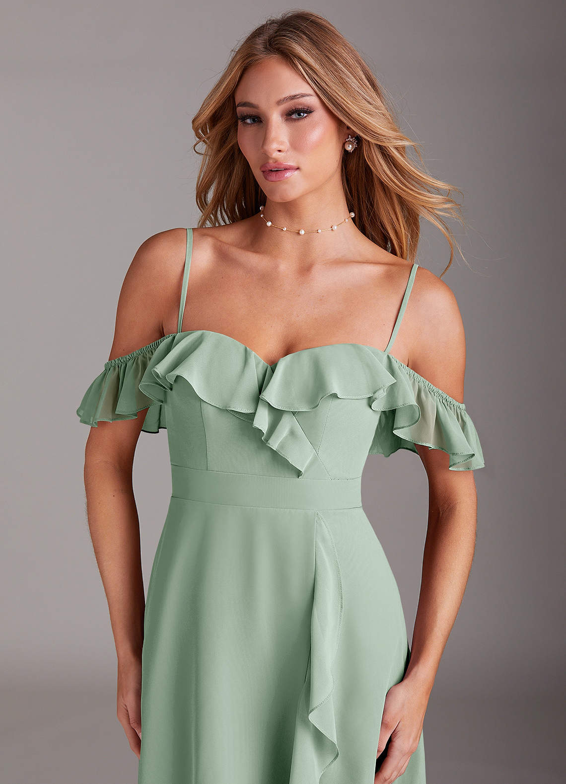 mint green convertible bridesmaid dress Plus Size Sweetheart Simple Wedding Dress with Puff Sleeves
