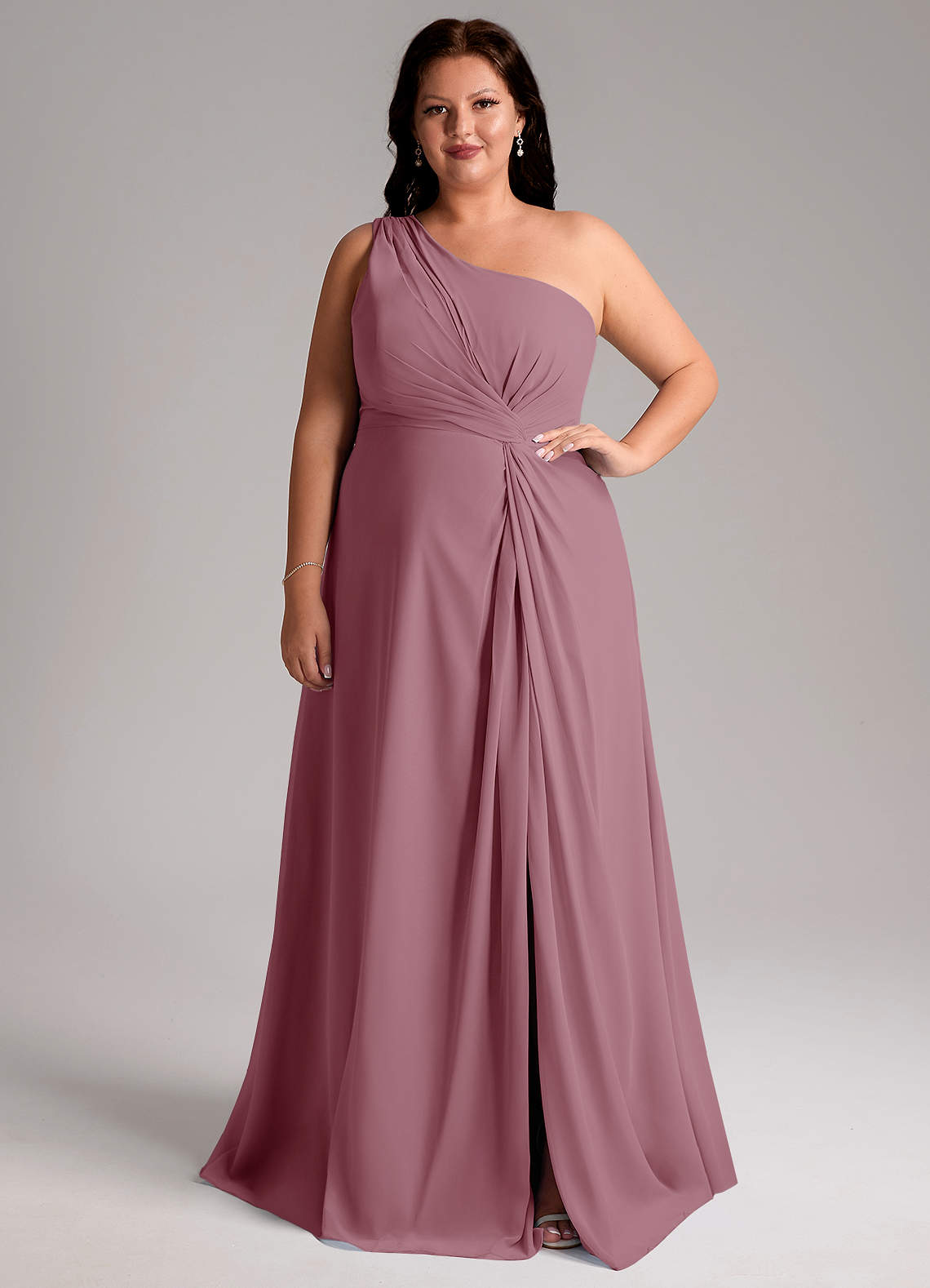 Azazie Brooke Vintage Mauve Chiffon Bridesmaid Dresses | Azazie