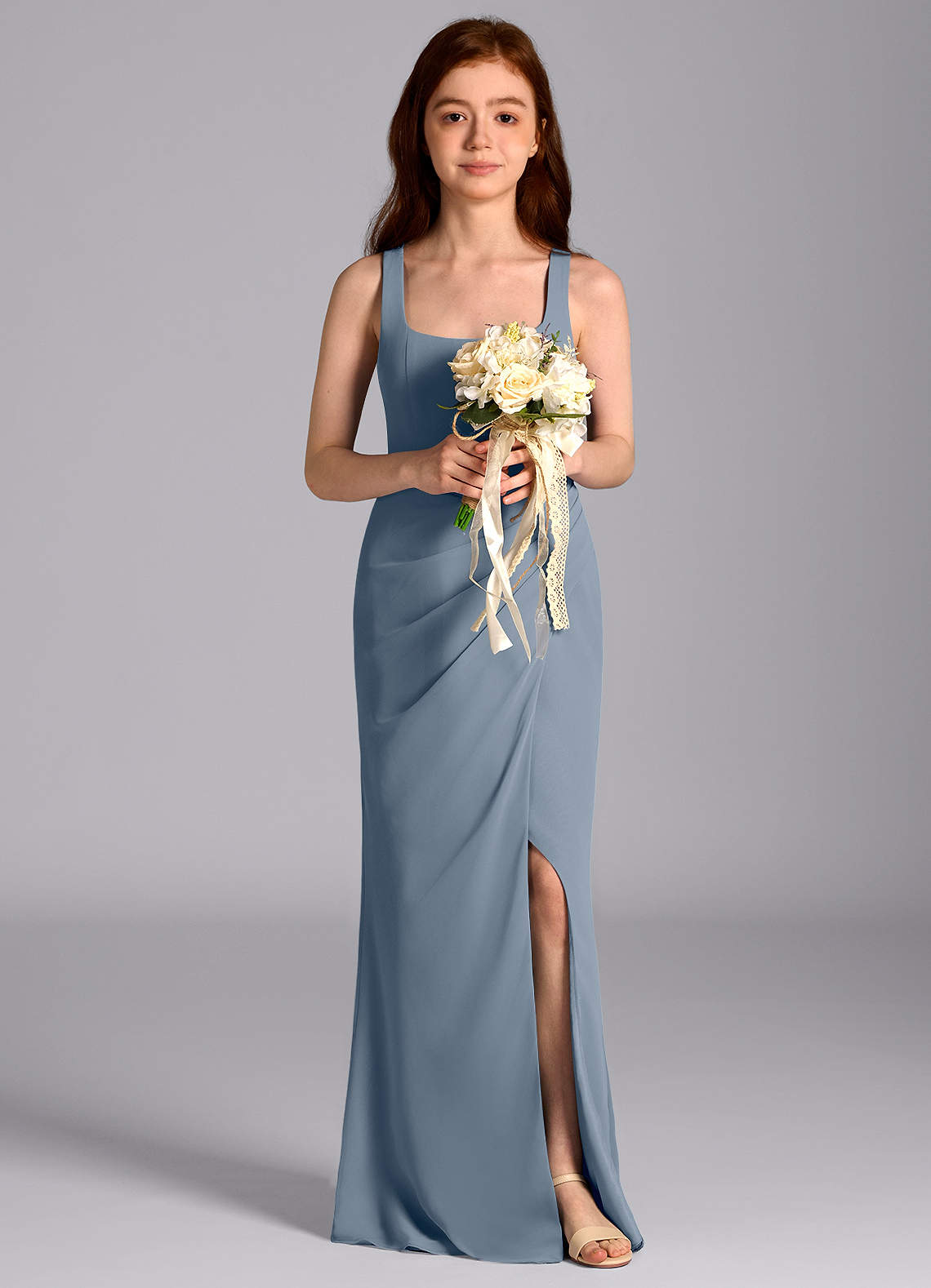 Azazie Mero Junior Twilight Mermaid Pleated Chiffon Dress image1