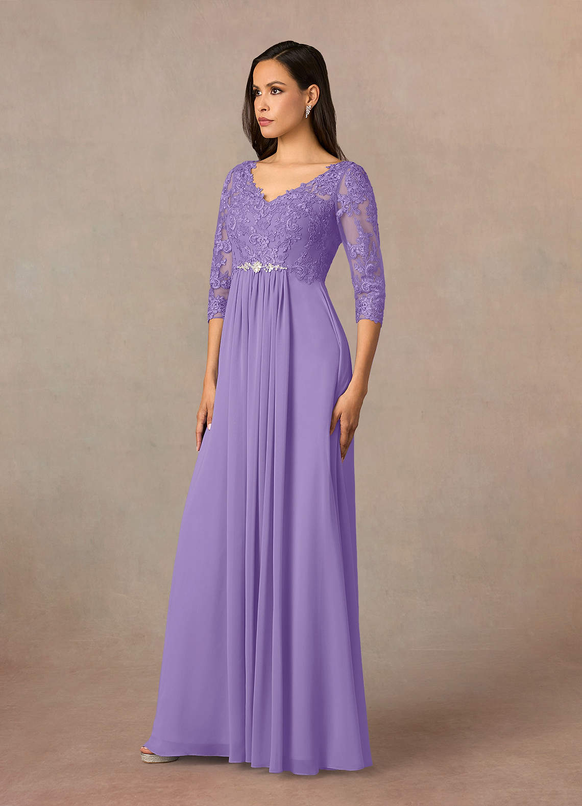 Mother Of The Bride Dress Tahiti A Line Illusion Neck Short Sleeves Ruffles Chiffon Knee Length Mother Of The Bride Dresses