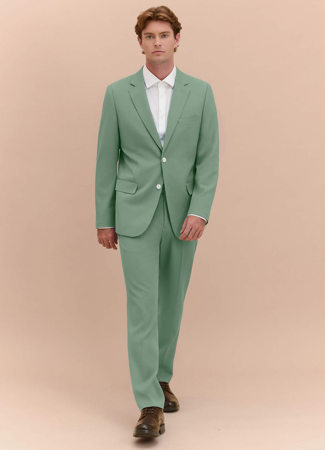 front James Matcha Structured Stretch Suit
