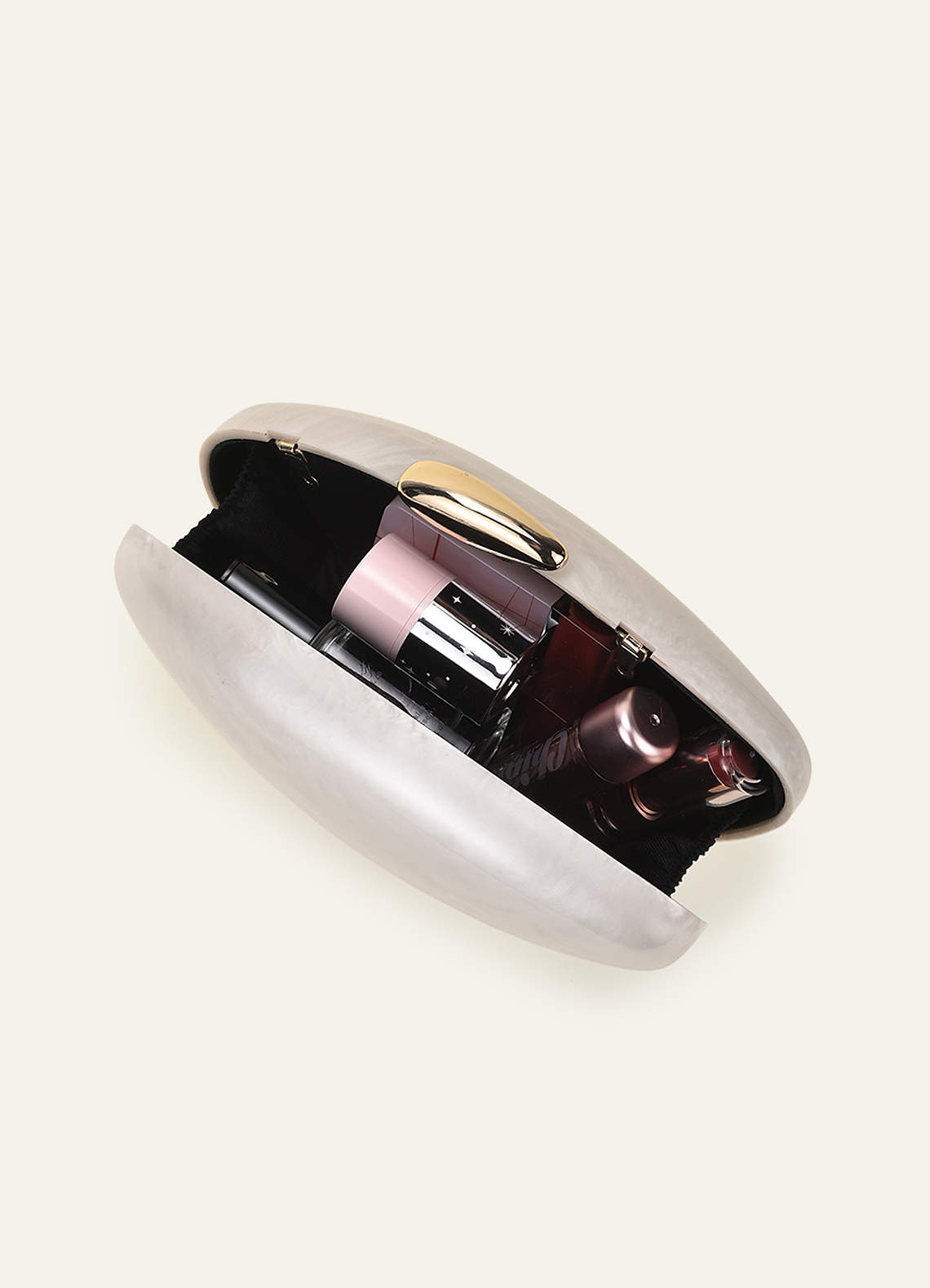 front Modern Marble Effect Acrylic Clutch Bag