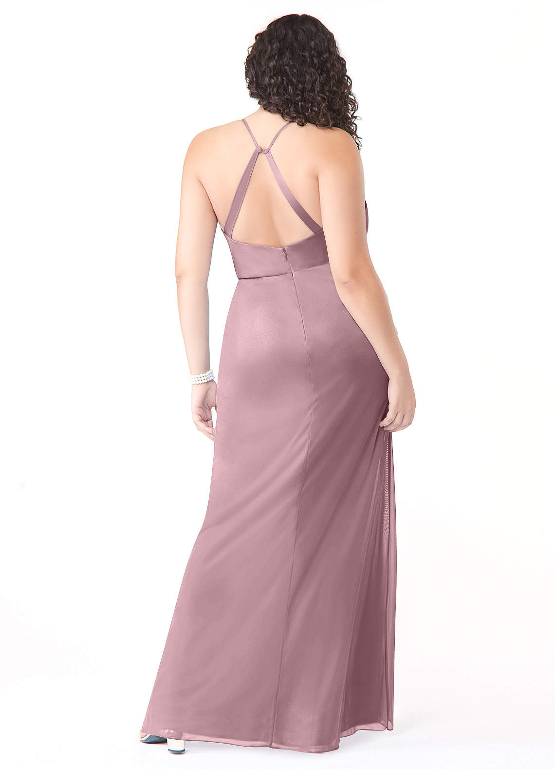 Azazie Kalea Bridesmaid Dresses Mermaid Pleated Mesh Floor-Length Dress image1