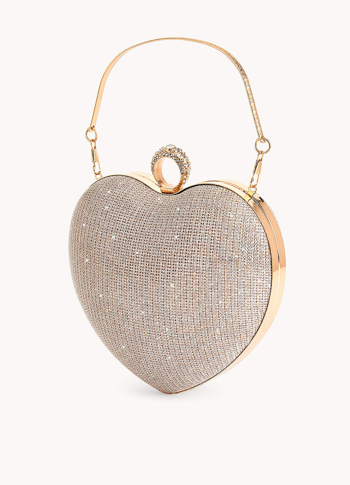 front Shimmering Heart Clutch