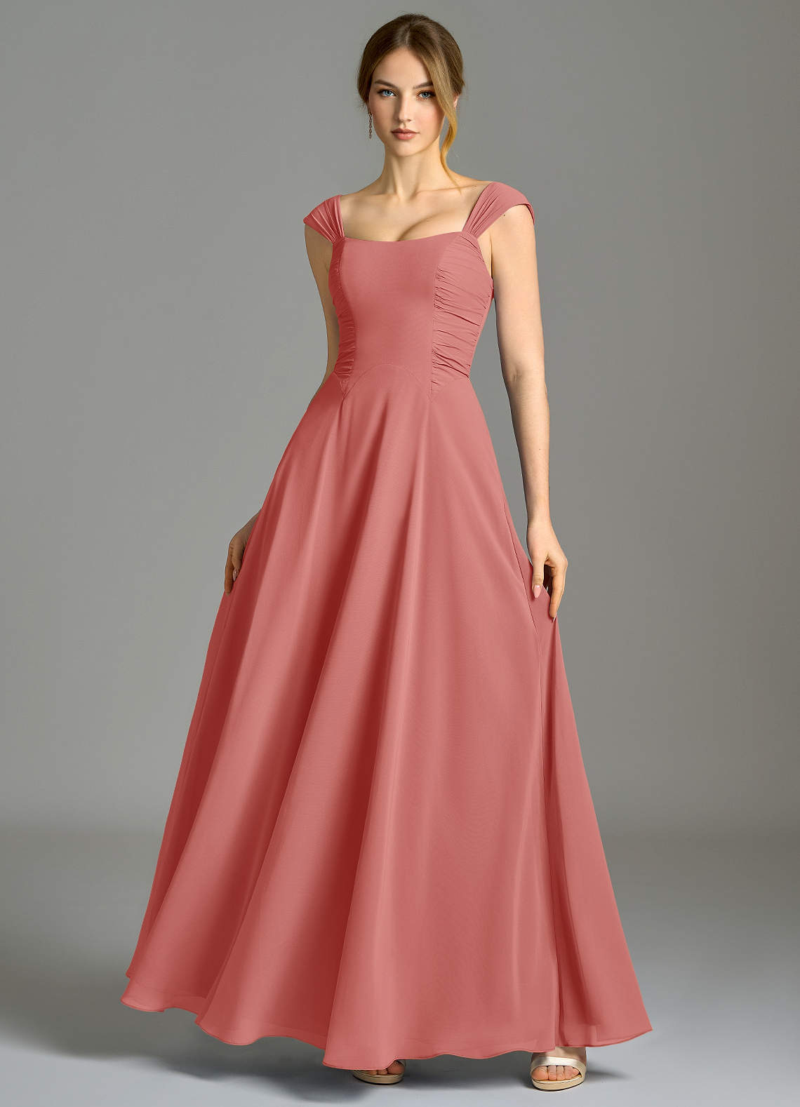 Azazie Oasis Antique Rose Chiffon Bridesmaid Dresses | Azazie