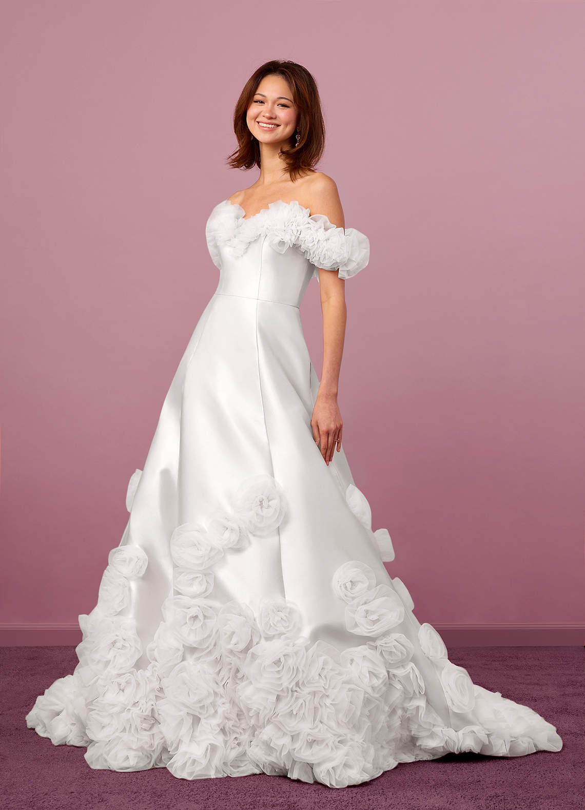 Barbie ♥ Azazie Ball-Gown Off the Shoulder Mikado Chapel