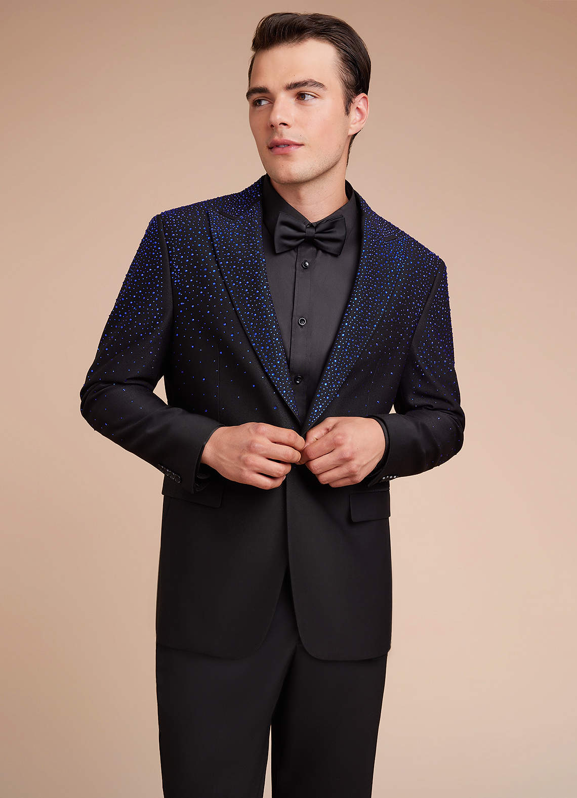 front Victor Nero Giacca da smoking con strass