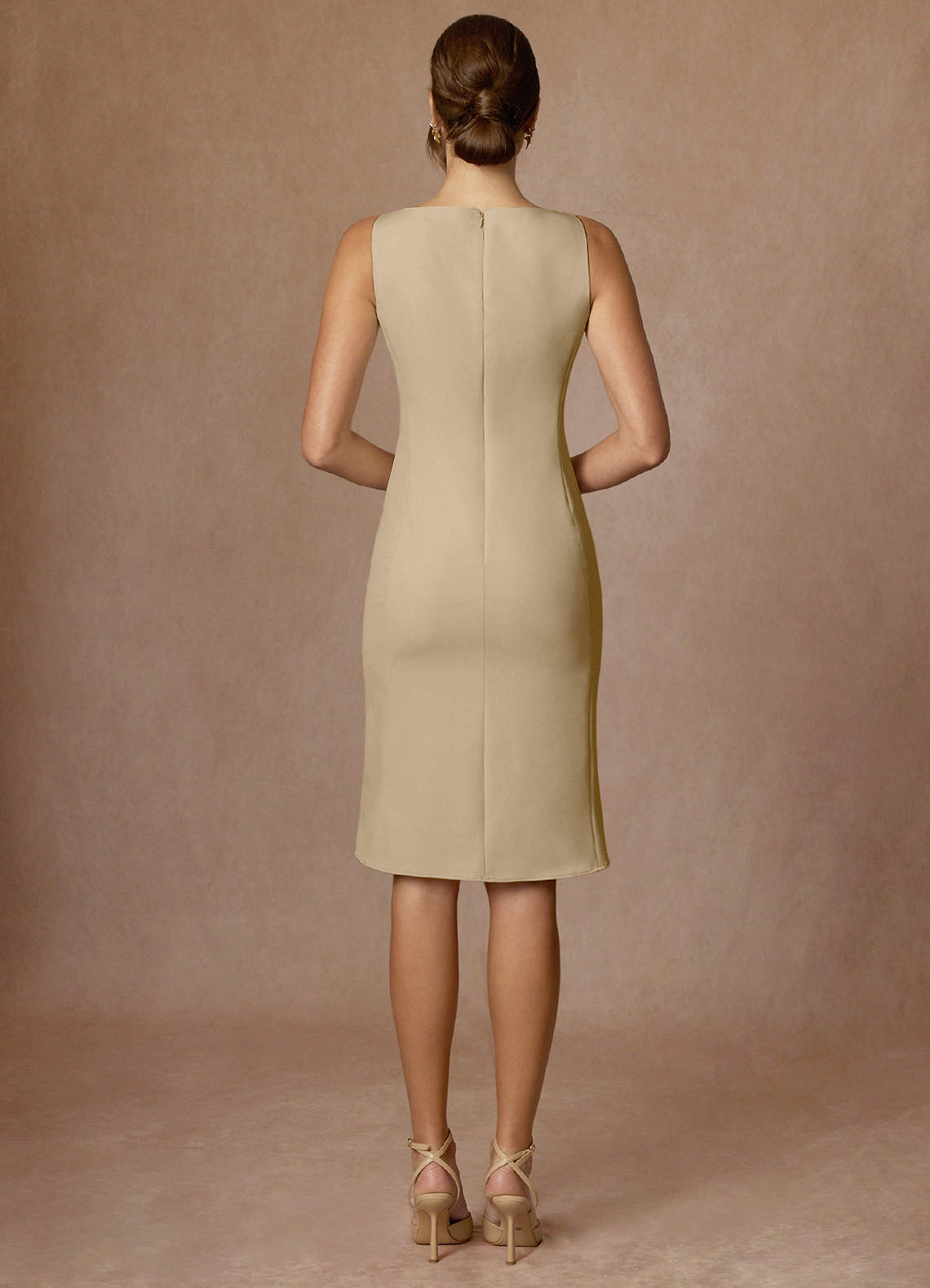 front Kennedy Champagne Structured Stretch Jacket and Dress Suit Set