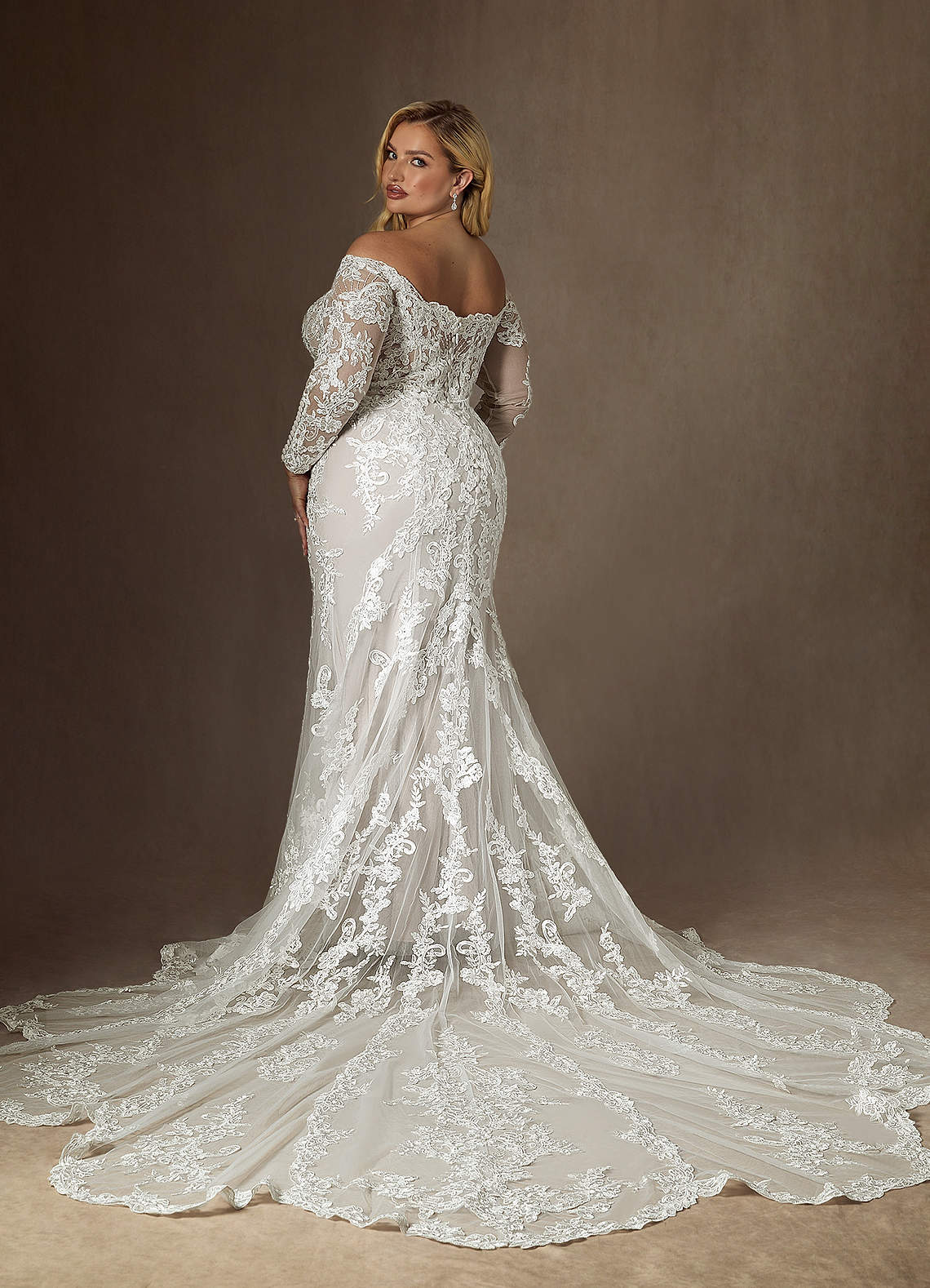 Azazie Empiria Wedding Dresses Diamond White Mermaid Sequins Tulle Dress image7