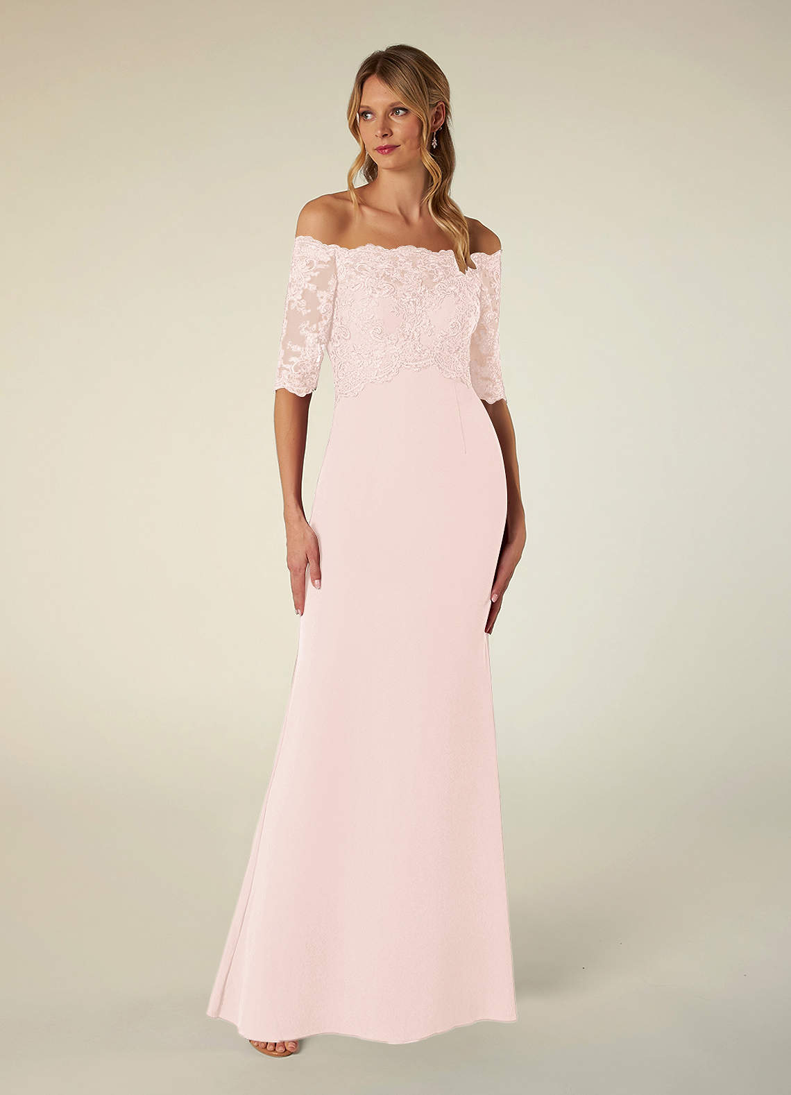 Azazie Jette vestidos de madre de la novia Vestido de Rosa Rubor de Encaje de Sirena con Vestidos sin tirantes image1