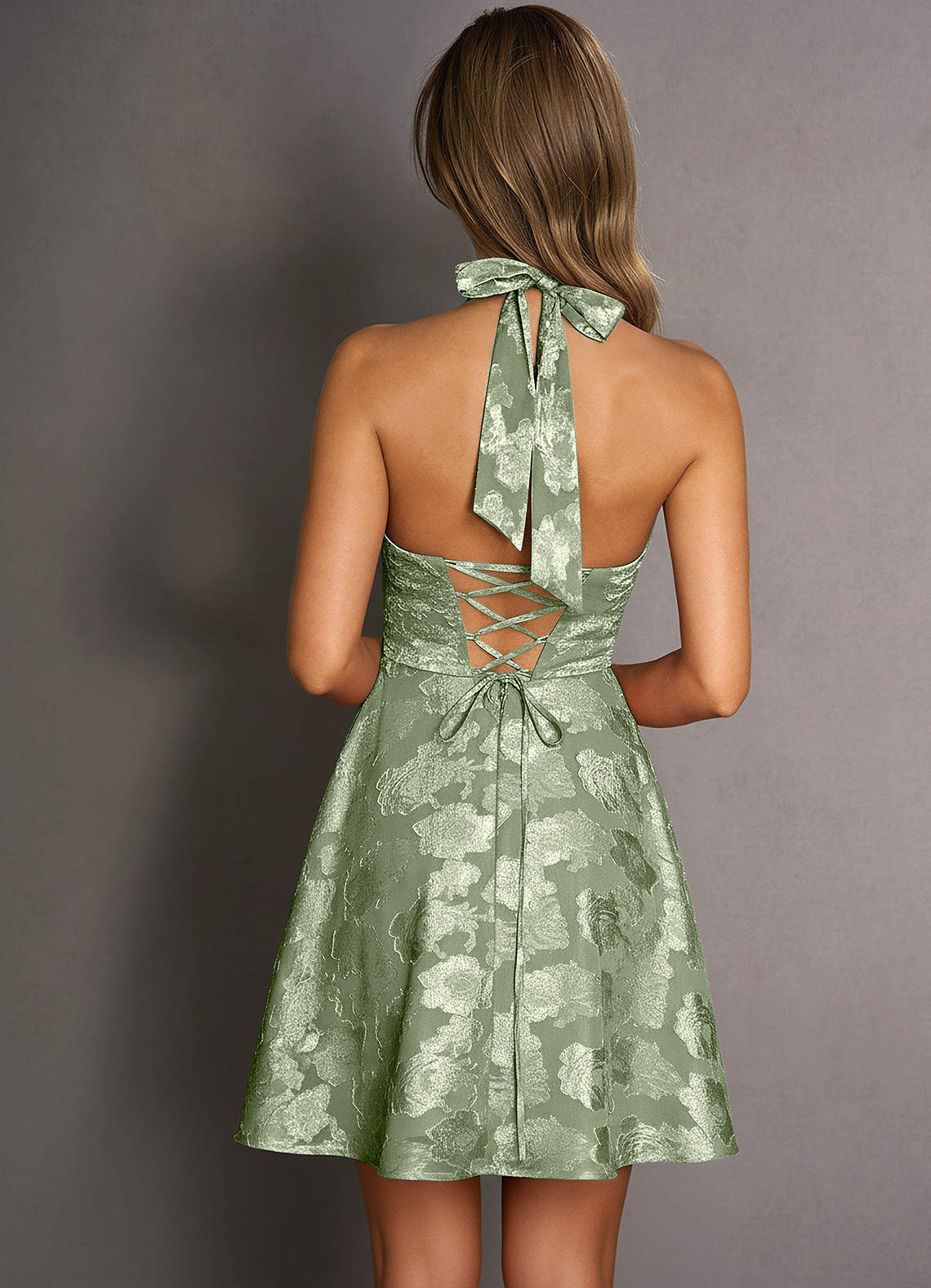 green emerald velvet dress Clemence Mini Dress Sage