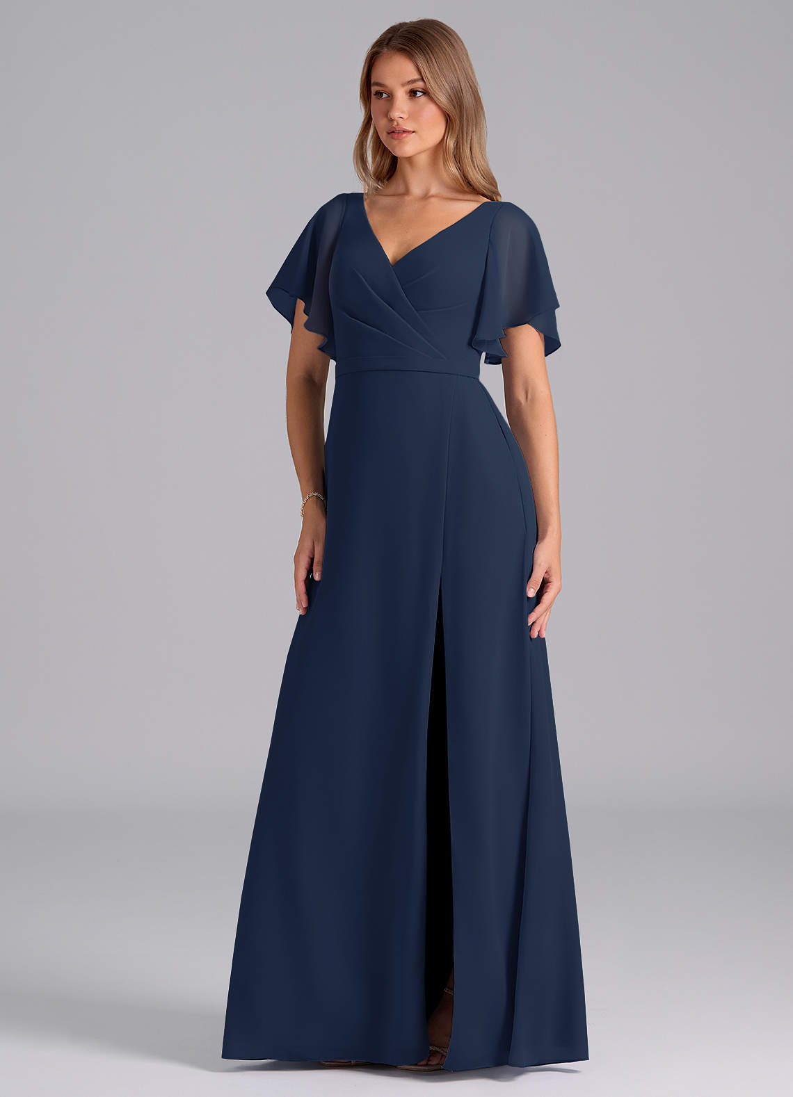 navy blue wrap bridesmaid dress My Whole Heart Dark Navy Blue Long Sleeve Wrap Dress