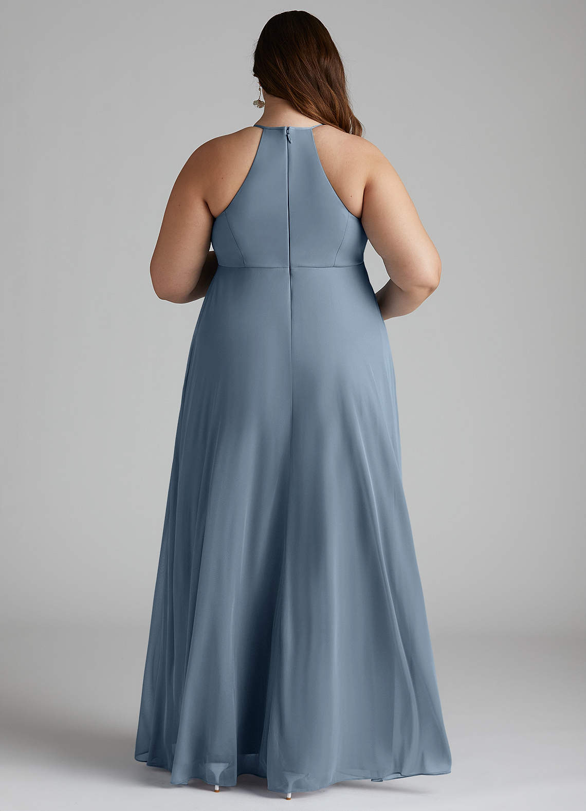 Azazie Annabelle Vestidos de dama de honra para maternidade Vestir Linha A Plissado Comprimento do chão Malha image7