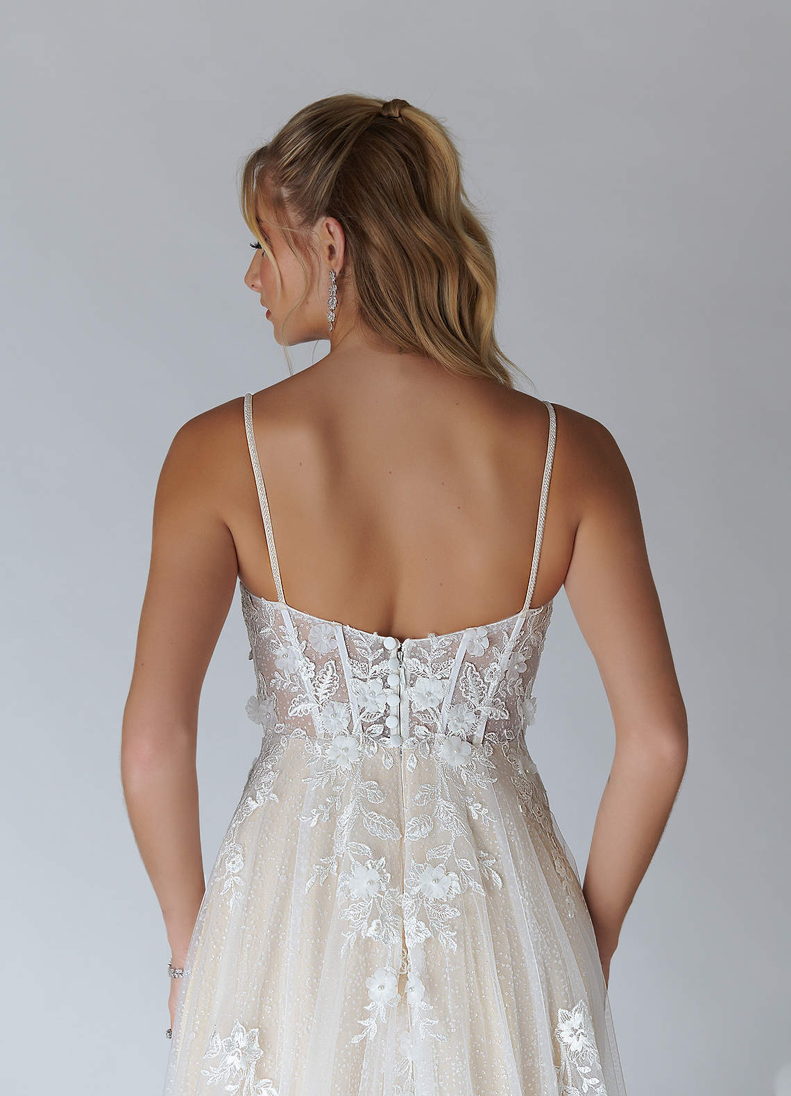 Azazie Alondra Wedding Dresses A-Line Lace Tulle Chapel Train Dress image1