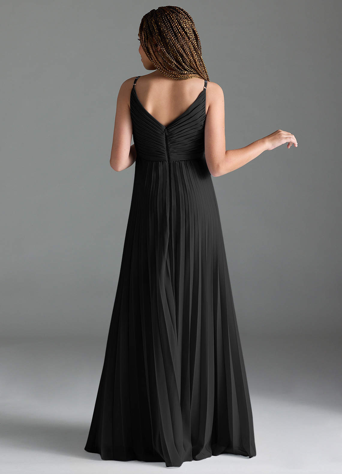 Azazie Raychelle Junior Bridesmaid Dress in Black | Azazie