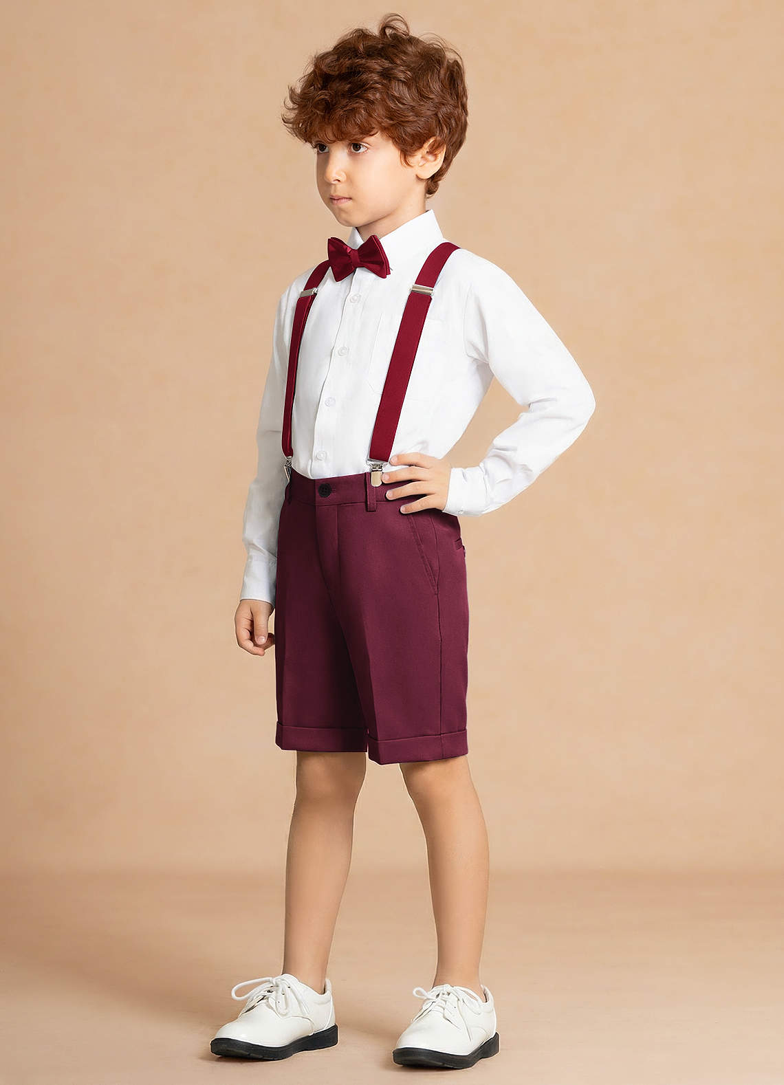 front Finn Bourgogne Ensemble short 4 pièces pour garçon