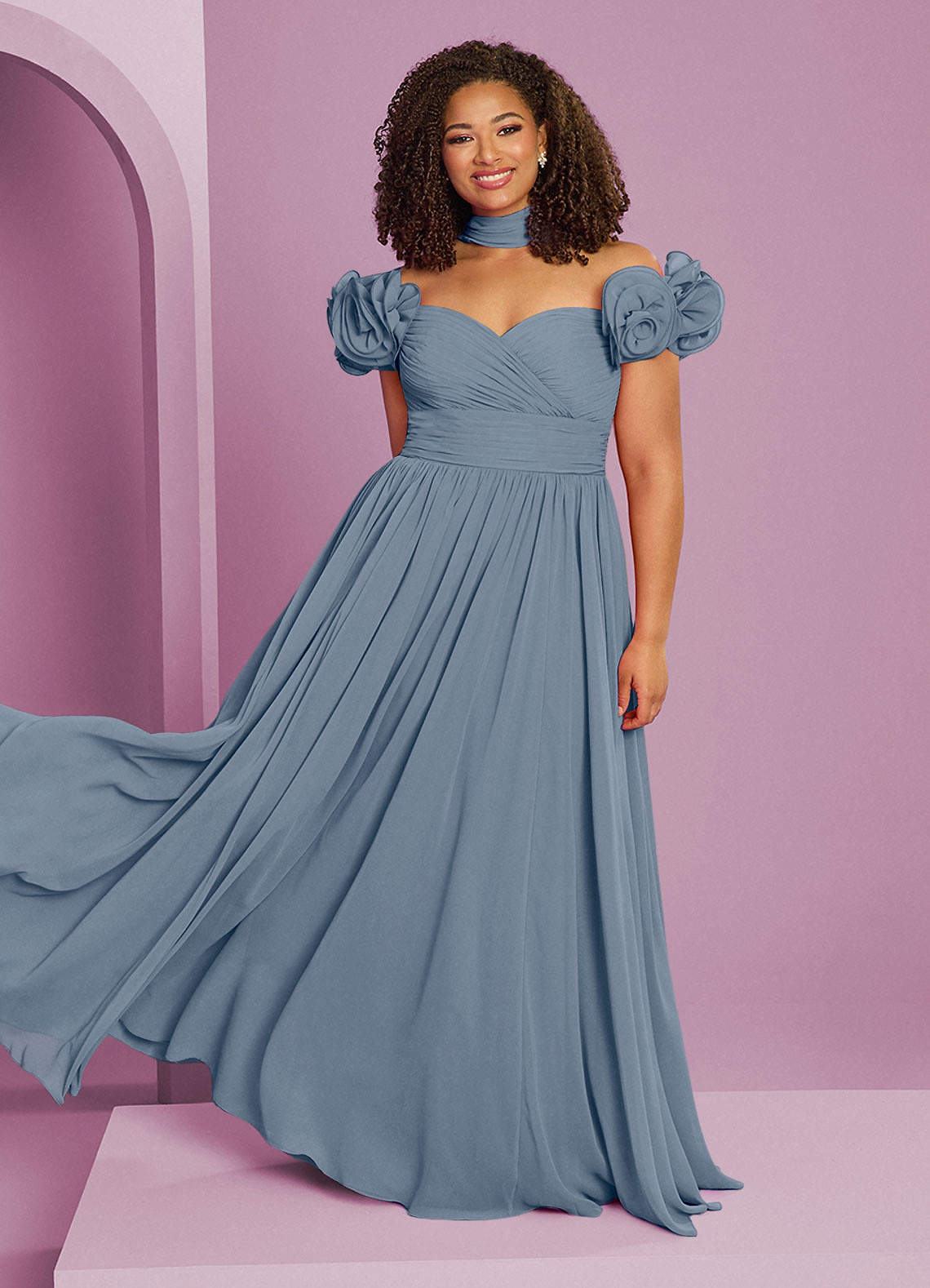 Barbie ♥ Azazie Bridesmaid Dresses Twilight A-Line Off the Shoulder Chiffon Convertible Dress image1