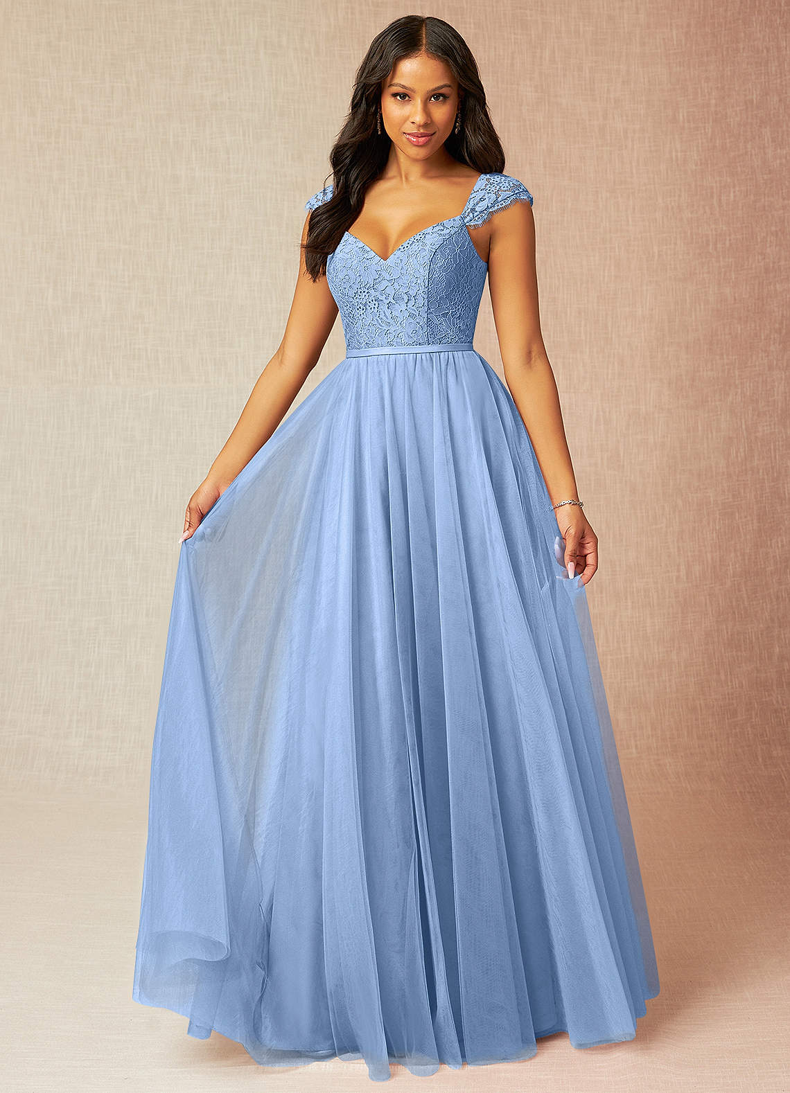 Steel shop blue tulle