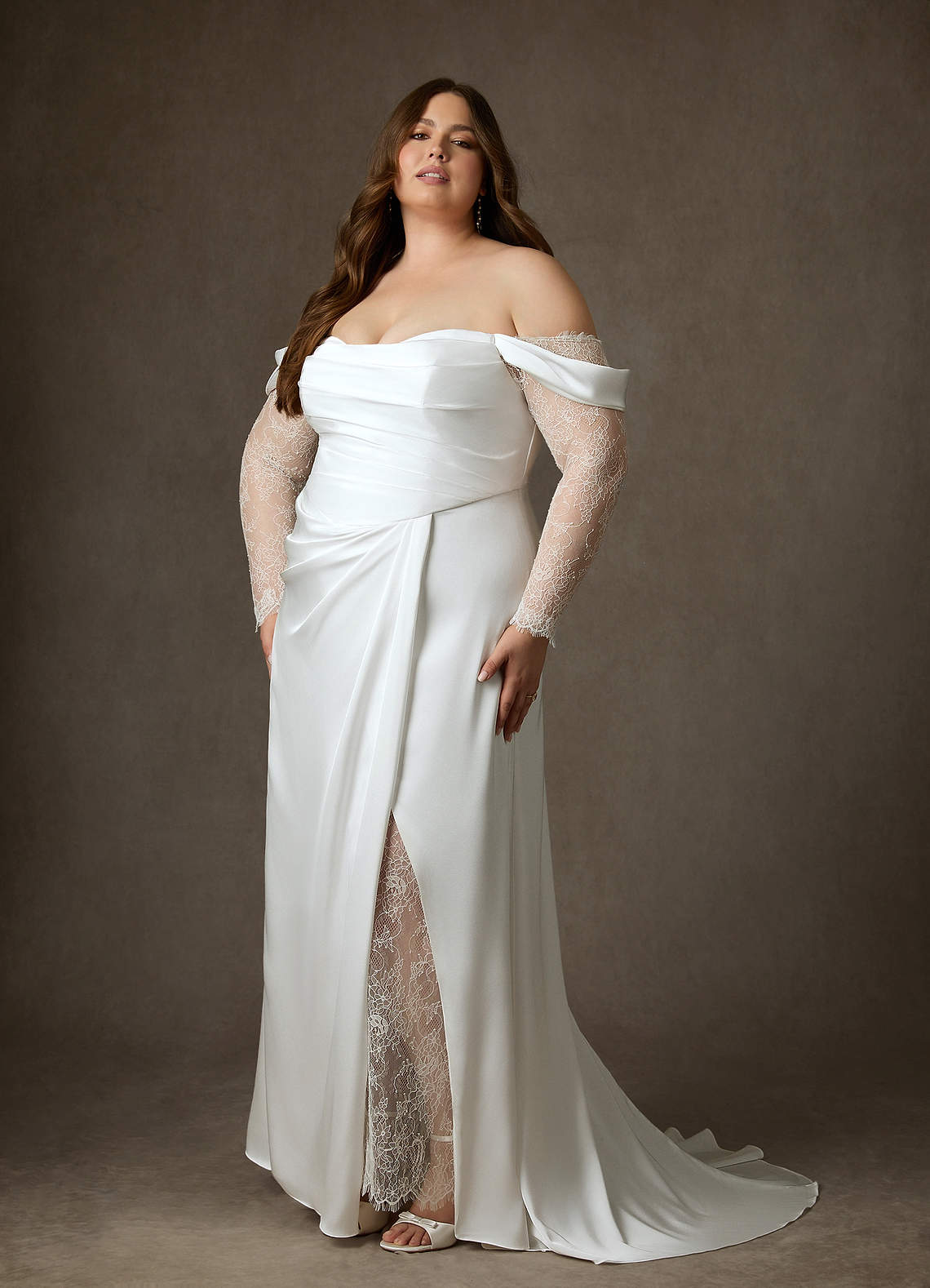 Azazie Alexa Wedding Dresses Diamond White A-Line Sweetheart Neckline Lace Dress image14