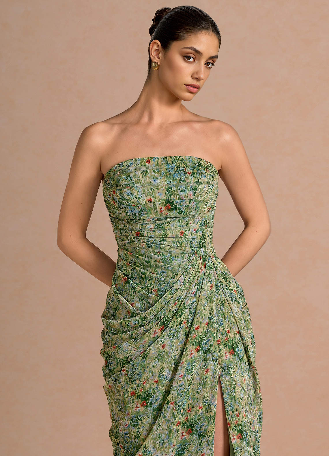 Kaavia Green Floral Maxi Dress | Azazie