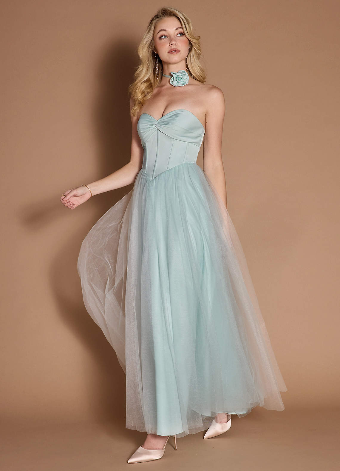 【Audire】Catherine flare dress(Blue gray) Catherine flare dress (Blue gray) – Audire