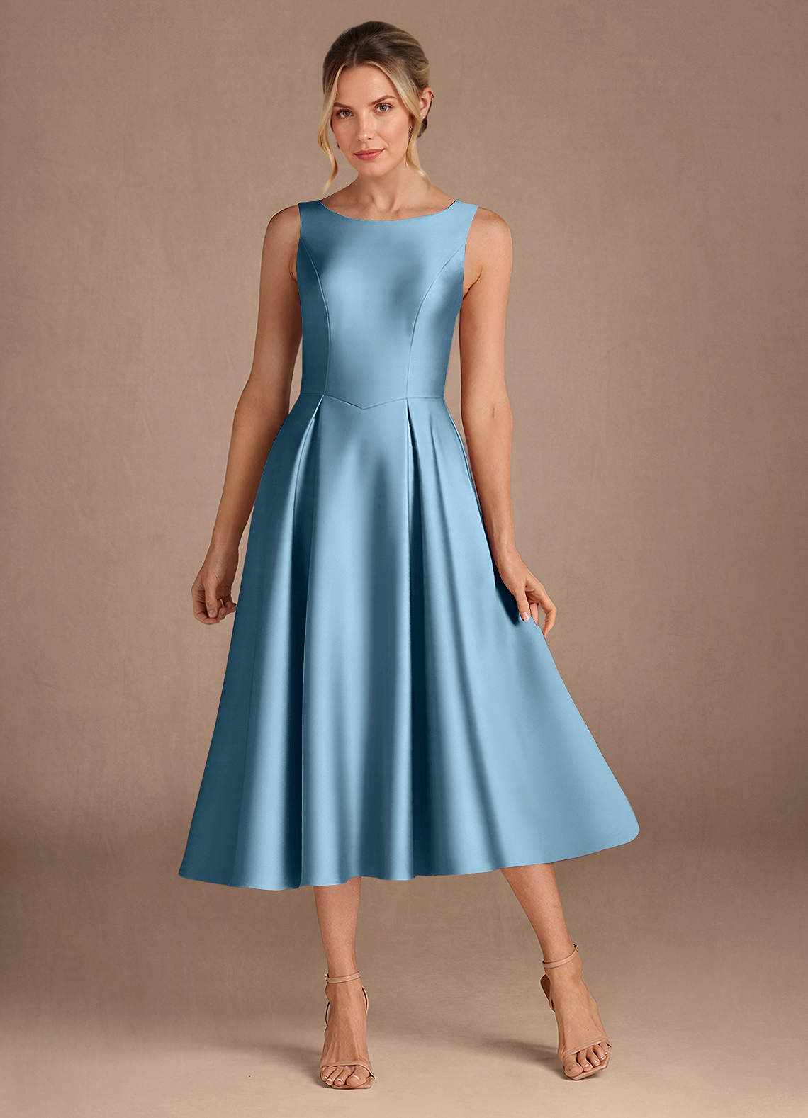 steel blue knee length dress Steel Blue Bridesmaid Dress. Steel Blue Evening Dress. Silk Knee Length Dress